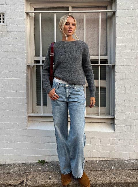 Serenitia Mid Rise Straight Leg Jeans Light Wash Product Image