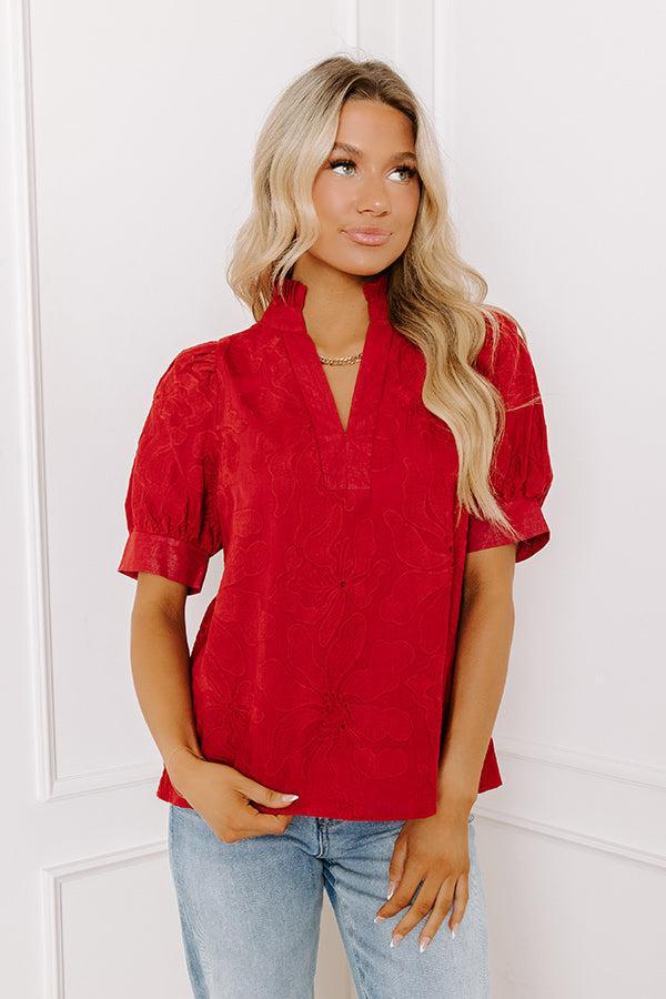 Petals And Pinot Floral Embroidered Top Product Image
