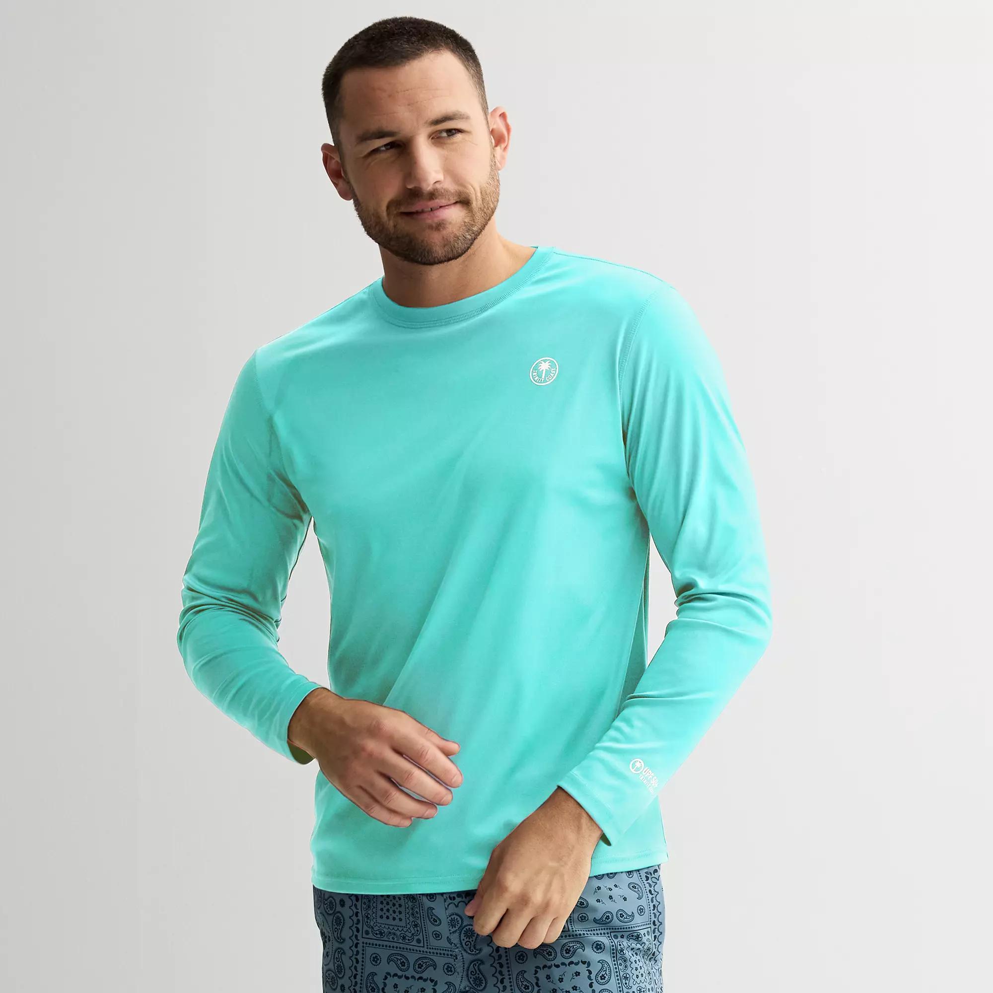 Men's Trinity Coast Long Sleeve Swim Shirt, Size: XS, Blue Blue Product Image