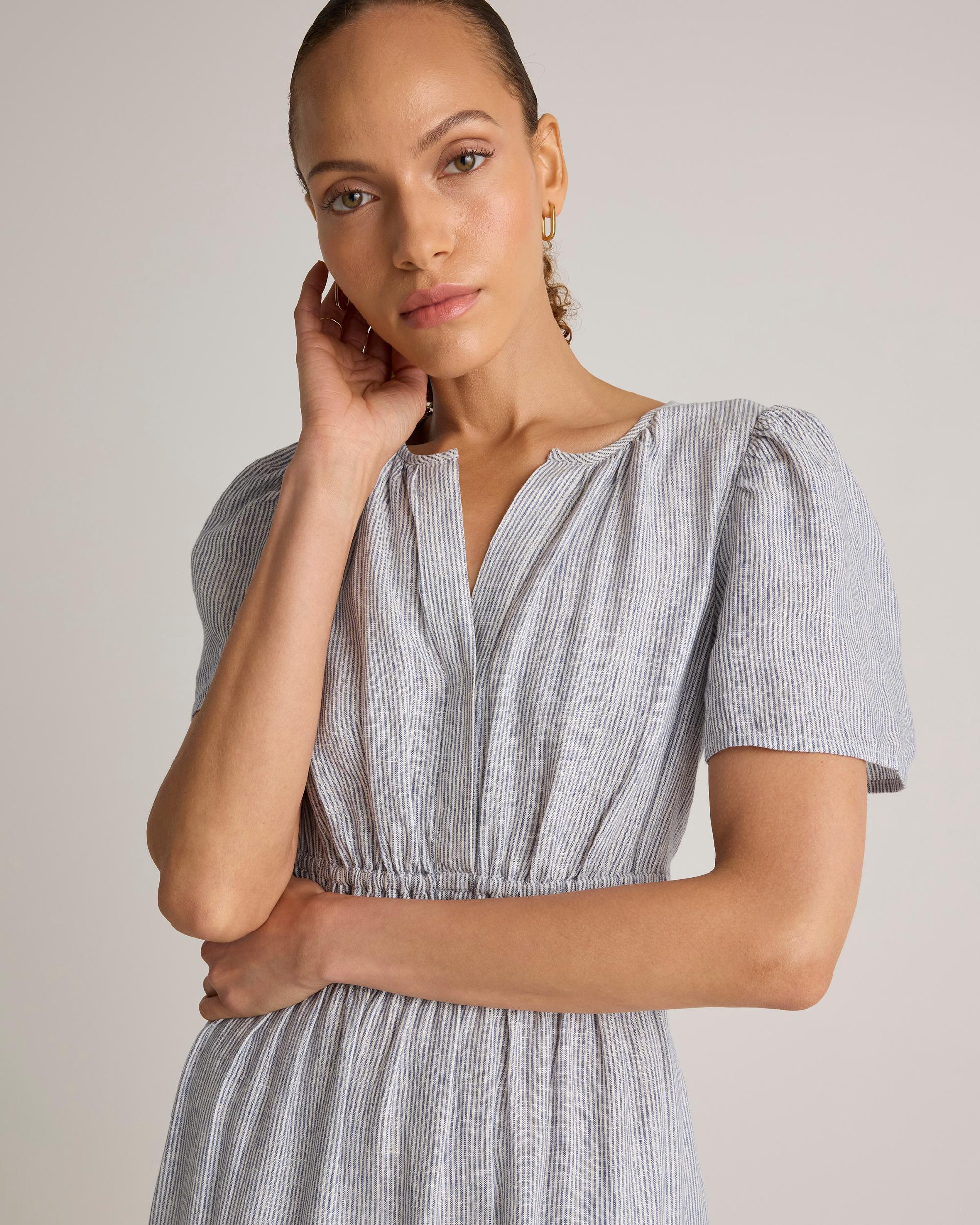 Quince | Women's 100% European Linen Tiered Maxi Dress Product Image
