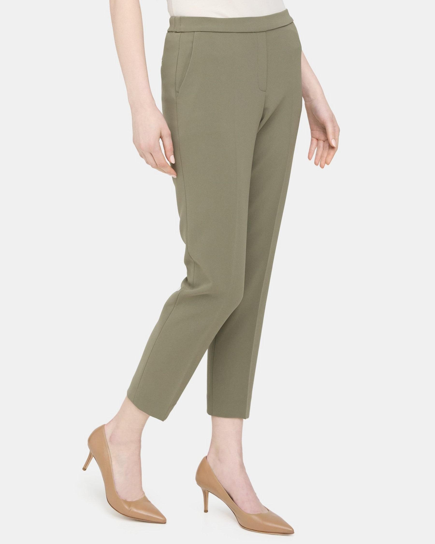 Slim Cropped Pull-On Pant in Crepe Product Image
