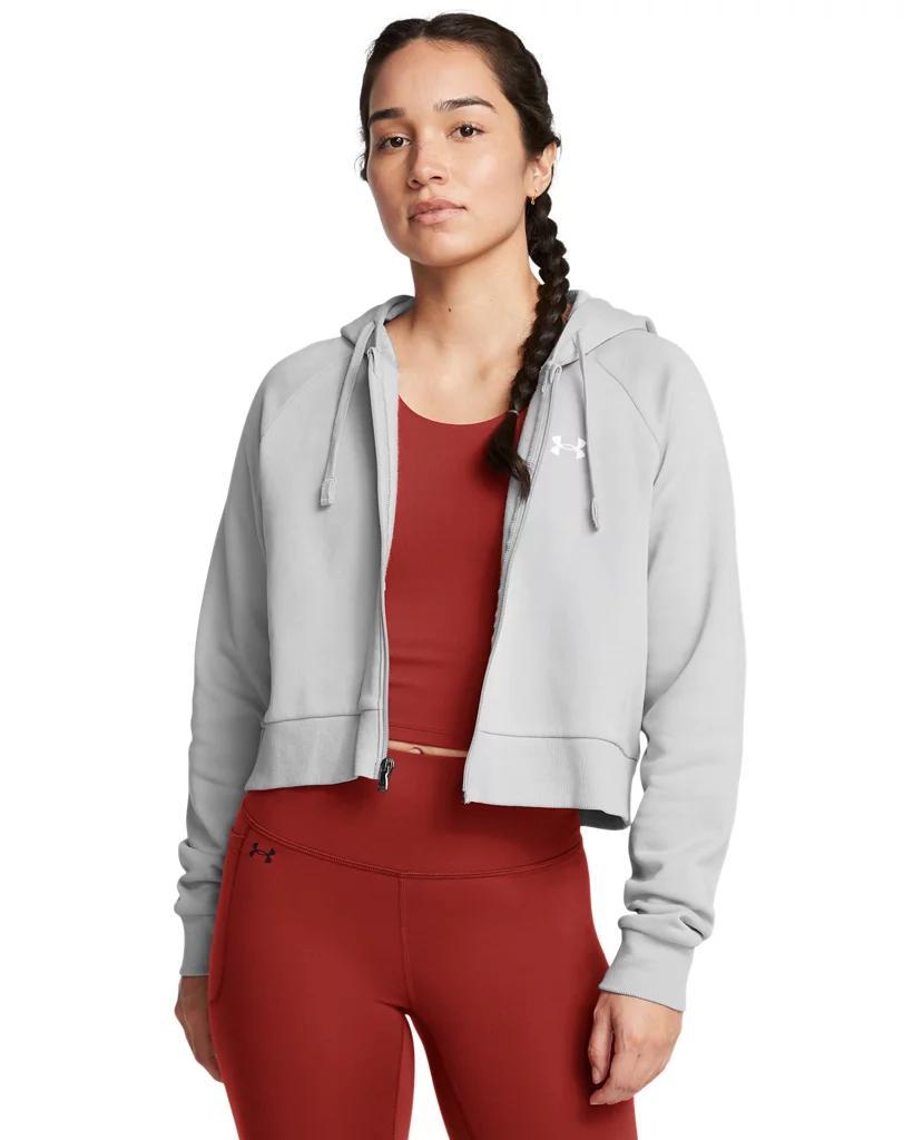 Women's UA Rival Fleece Crop Full-Zip Product Image