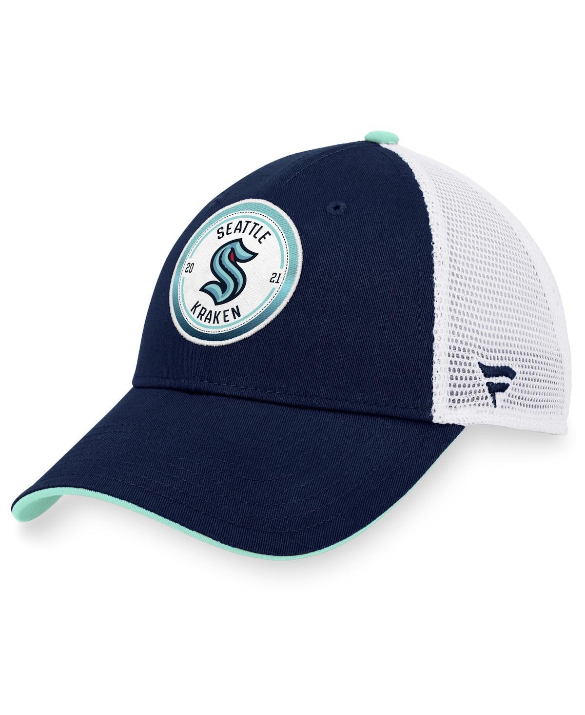 Mens Fanatics Branded Deep Sea Blue/White Seattle Kraken Iconic Gradient Trucker Snapback Hat, Krk Blue Product Image