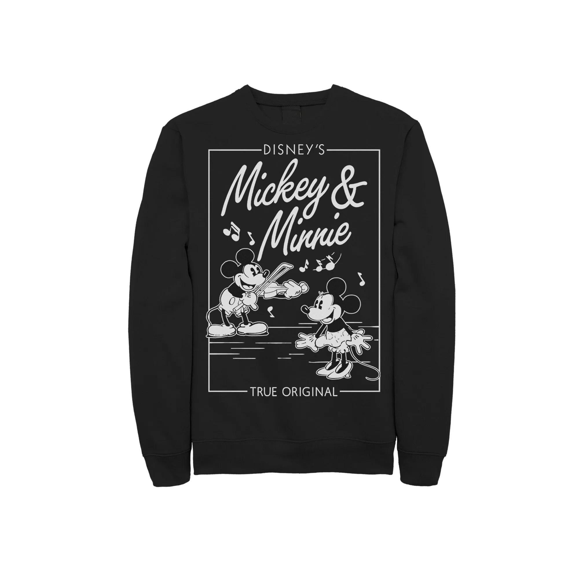 Disney's Mickey & Minnie Mouse Vintage Comic Men's Sweatshirt, Size: XL, Black Product Image