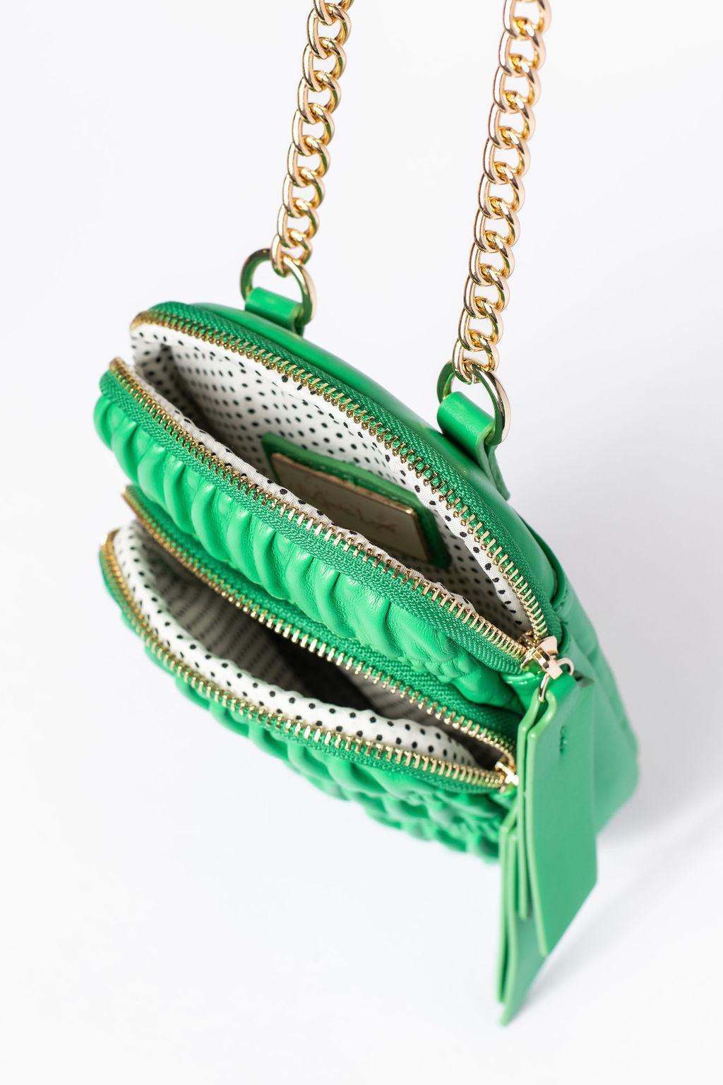 Green Ruched Crossbody Purse DOORBUSTER Product Image