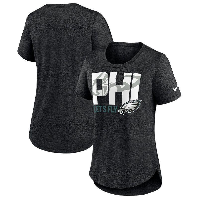 Womens Nike Heather Black Philadelphia Eagles Local Fashion Tri-Blend T-shirt Product Image