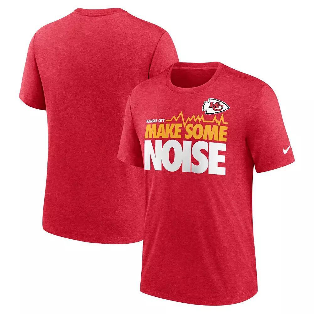 Men's Nike Heathered Red Kansas City Chiefs Local Tri-Blend T-Shirt, Size: Large Product Image
