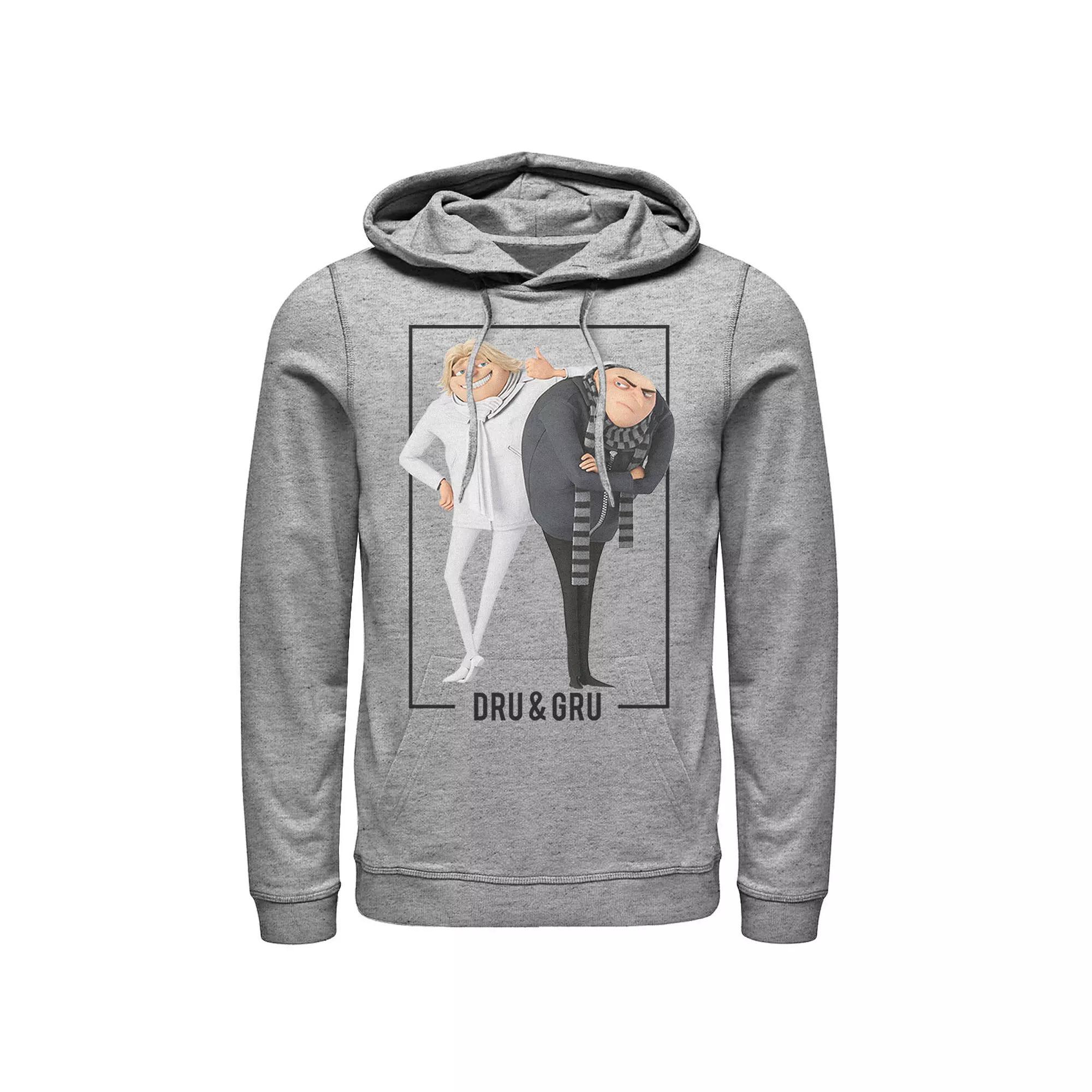 Men's Despicable Me Minions Dru & Gru Brothers Pullover Hoodie, Size: Small, Athletic Grey Product Image