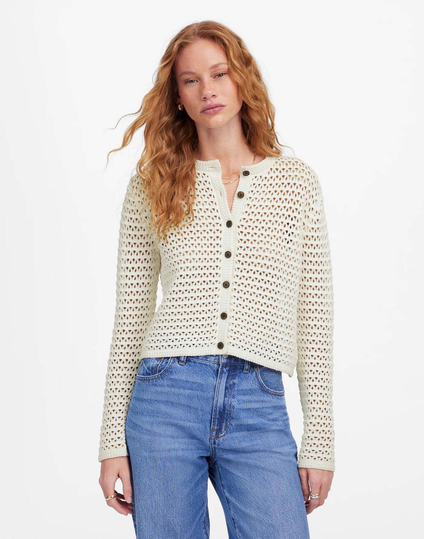 Open-Stitch Crewneck Sweater Product Image