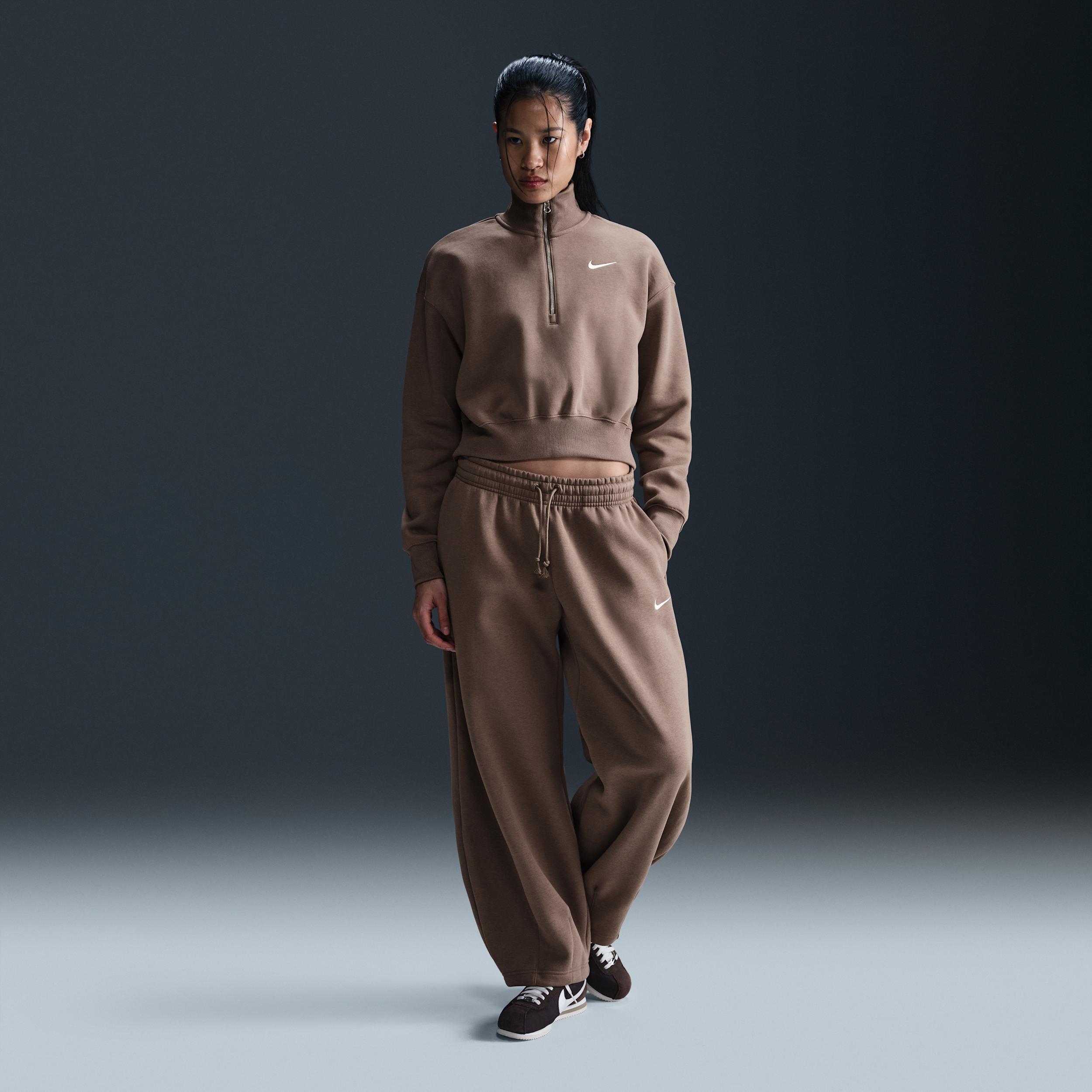 Women's Nike Sportswear Phoenix Fleece 1/4-Zip Cropped Sweatshirt Product Image