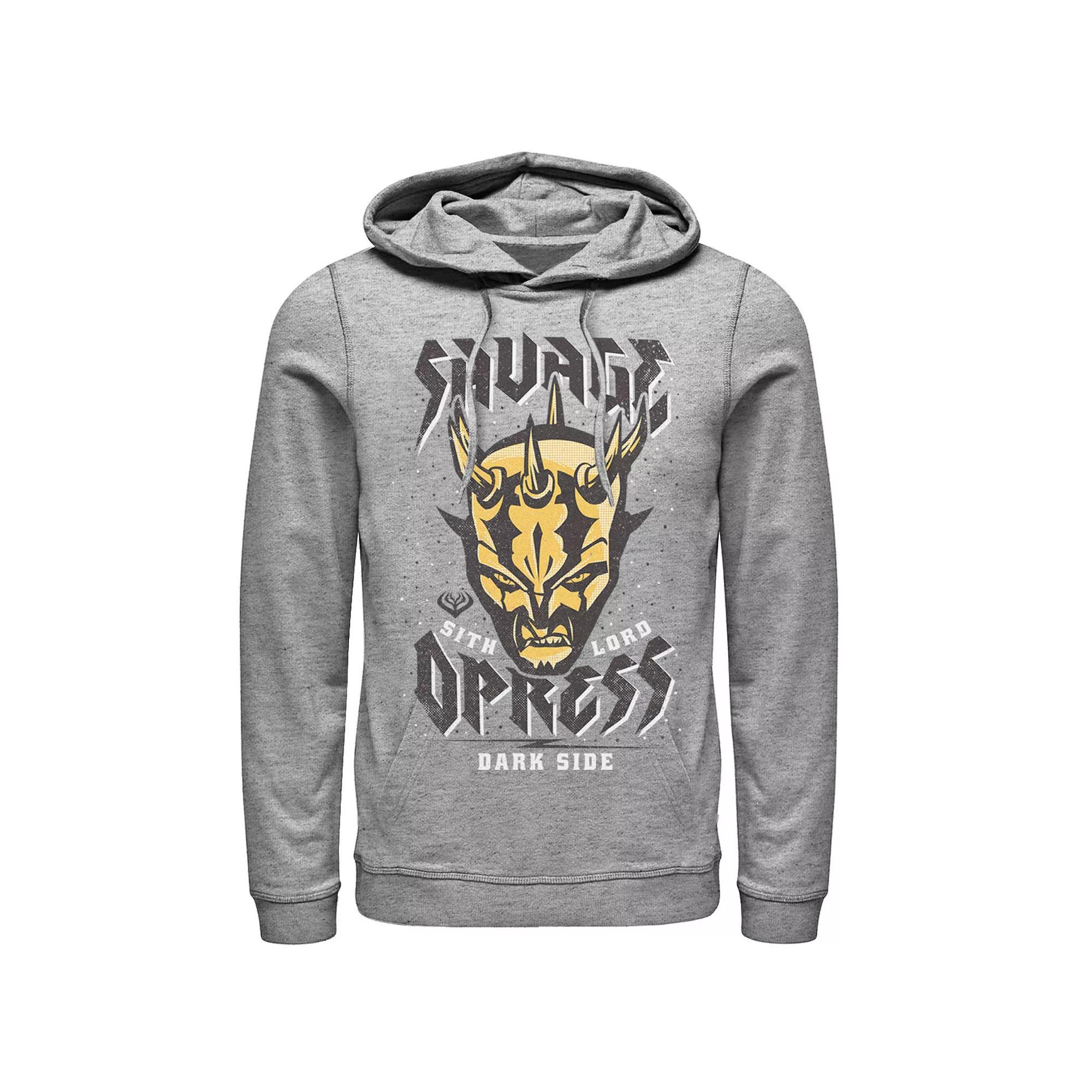 Men's Star Wars: Clone Wars Savage Opress Dark Side Portrait Hoodie, Size: Medium, Athletic Grey Product Image
