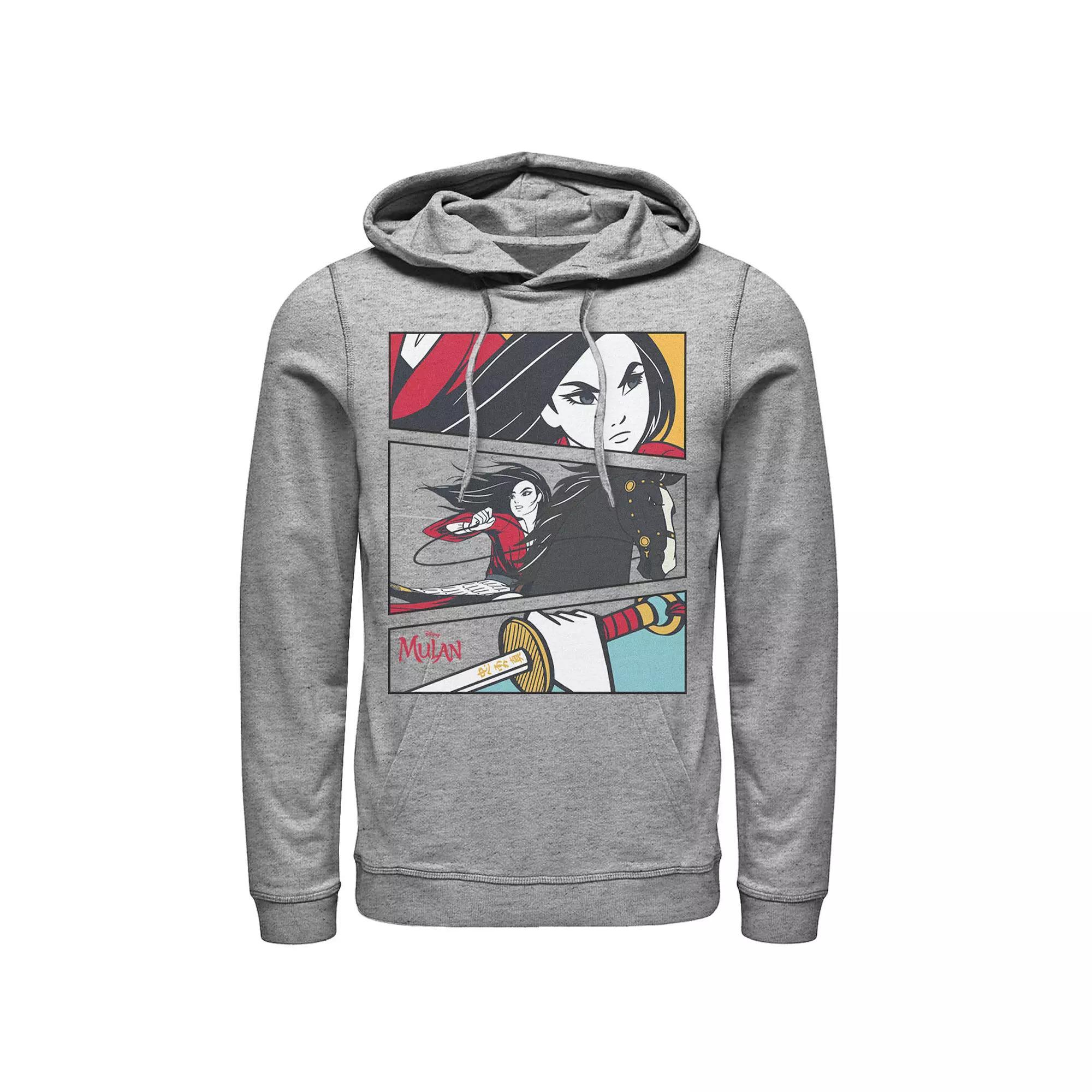 Disney's Mulan Comic Action Panels Men's Hoodie, Size: XXL, Athletic Grey Product Image