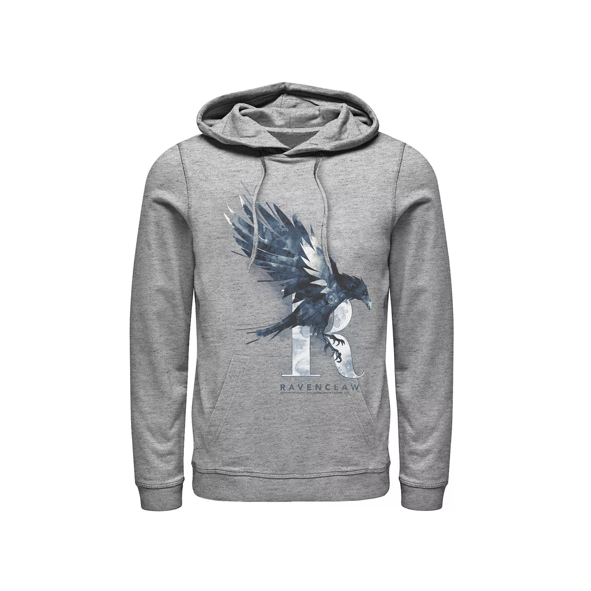 Mens Harry Potter Ravenclaw Watercolor Pullover Hoodie Athletic Grey Product Image