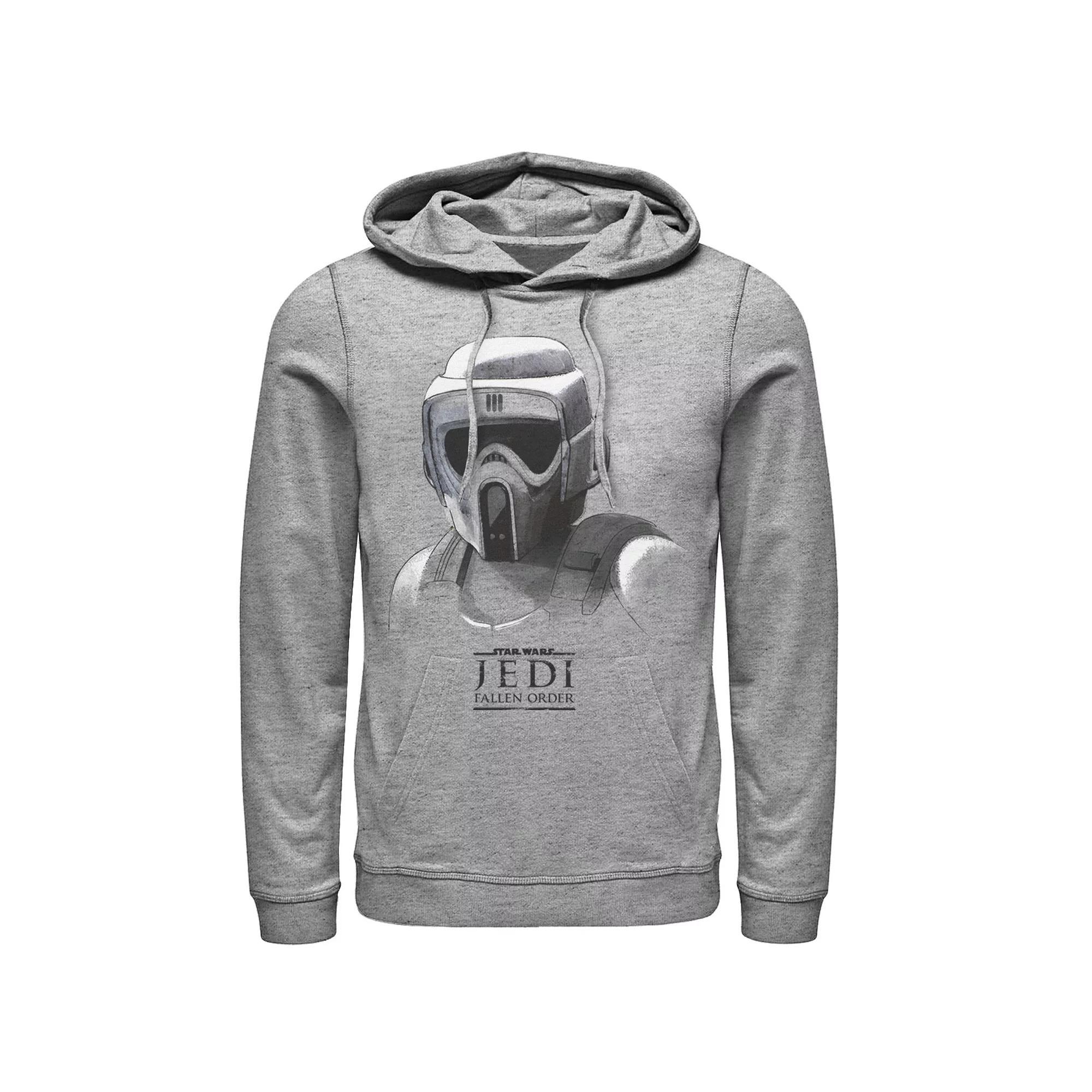 Men's Star Wars Jedi: Fallen Order Grayscale Scout Trooper Hoodie, Size: 3XL, Athletic Grey Product Image