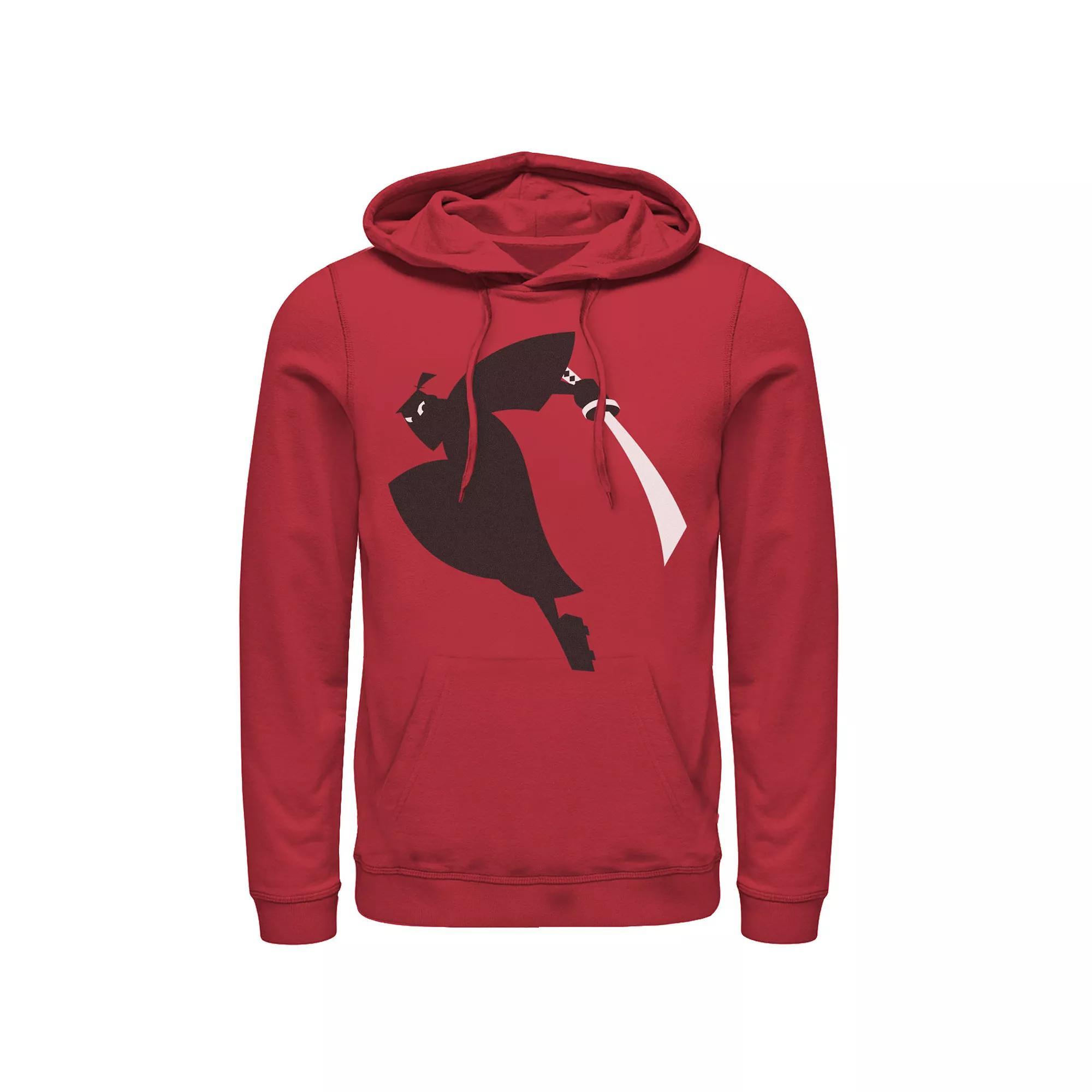 Men's Cartoon Network Samurai Jack Leaping Sword Silhouette Hoodie, Size: XL, Red Product Image