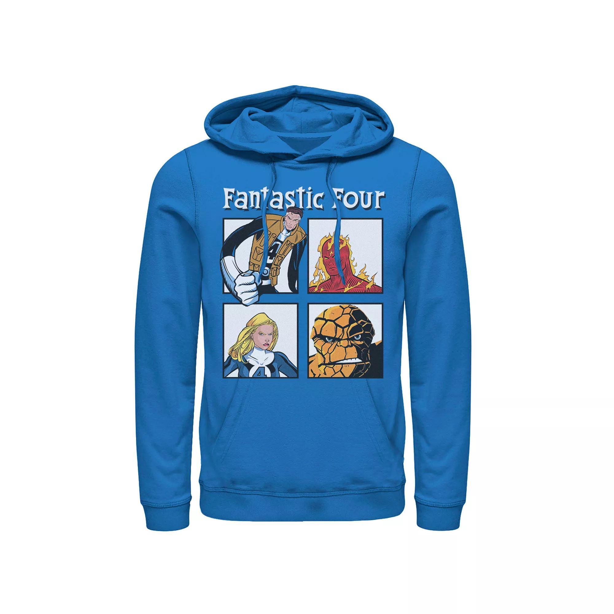 Men's Marvel Fantastic Four Ready To Fight Portrait Panels Hoodie, Size: XXL, Royal Product Image