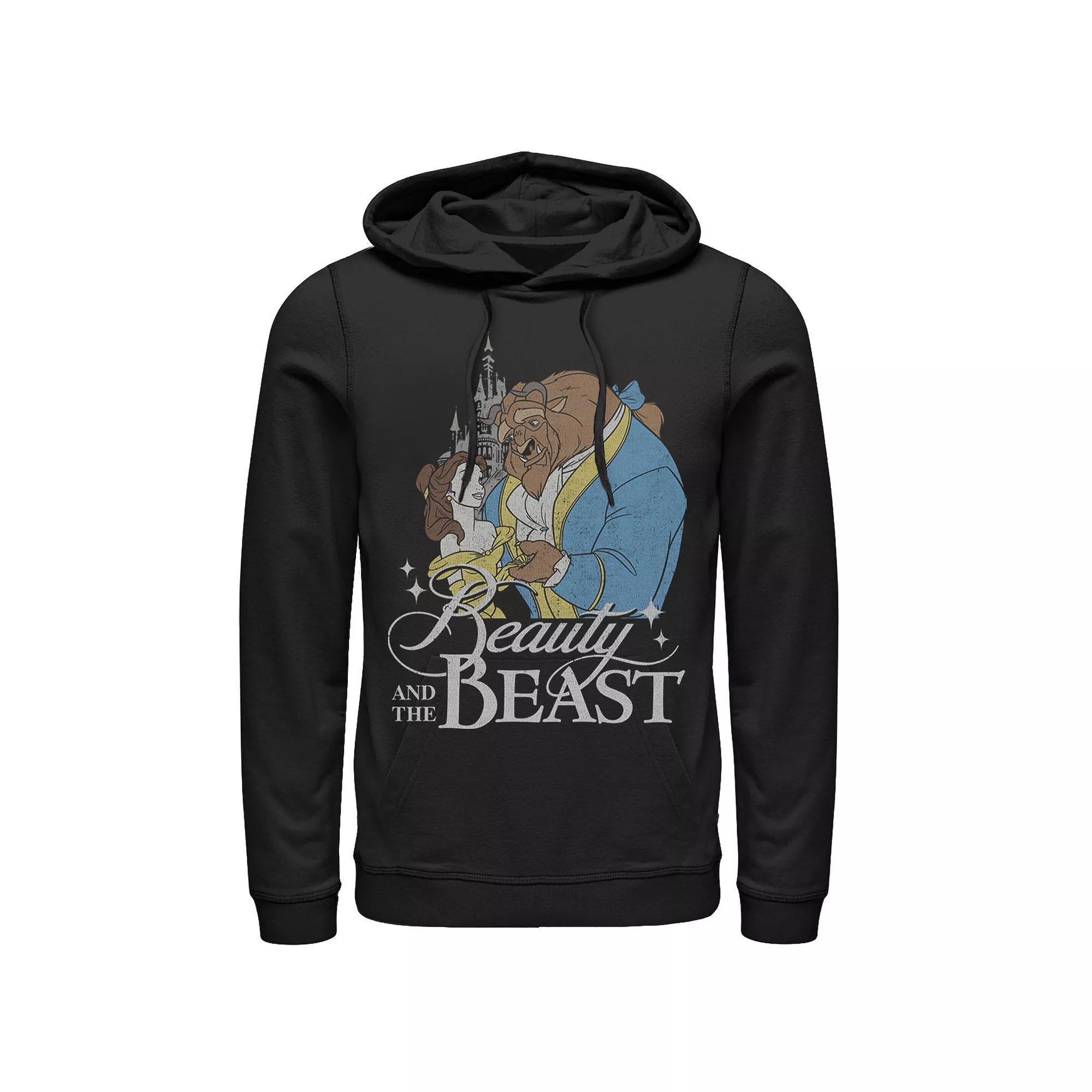 Disney's Beauty & The Beast Vintage Logo Dance Men's Hoodie, Size: Large, Black Product Image