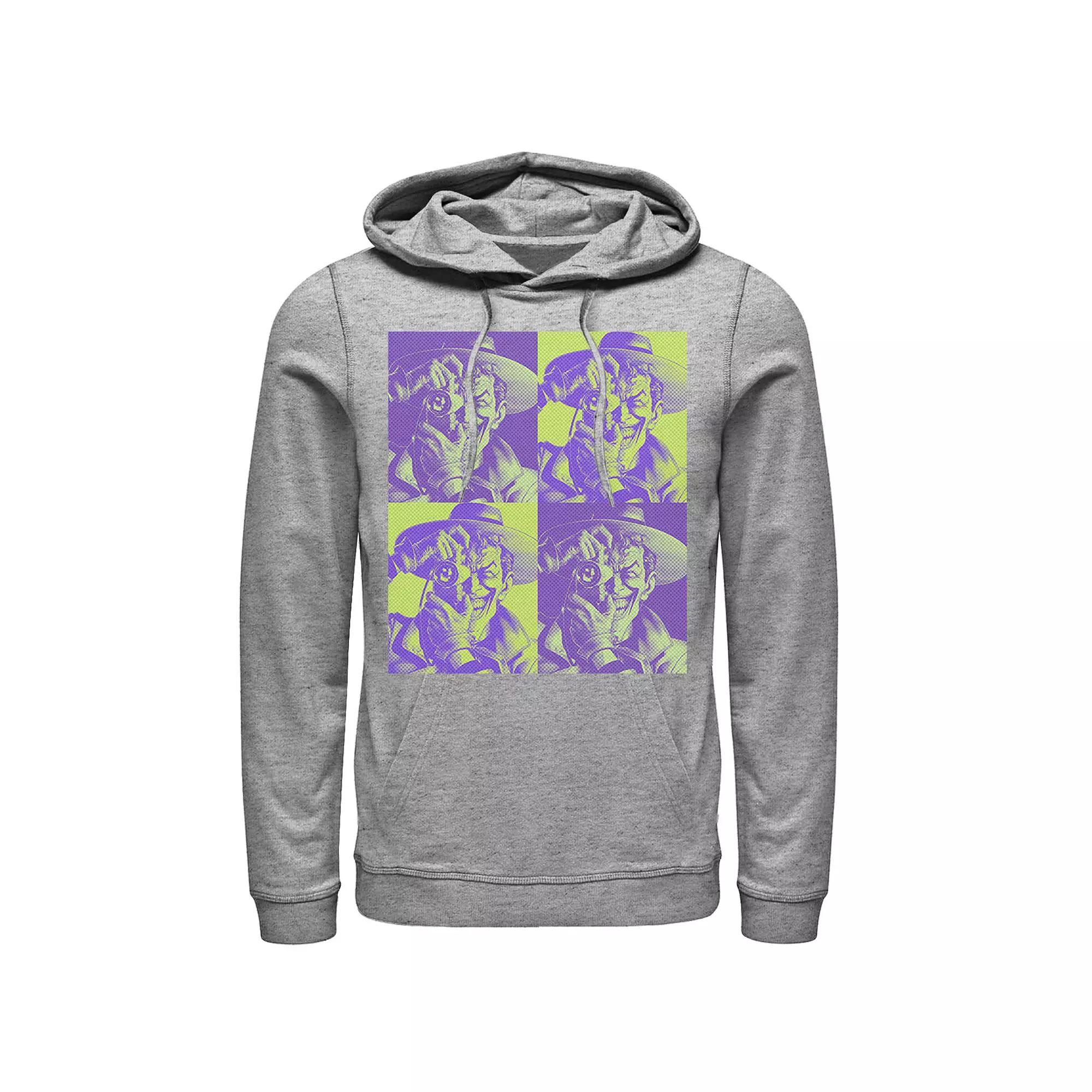 Men's DC Batman The Joker Halftone Popart Hoodie, Size: Medium, Athletic Grey Product Image