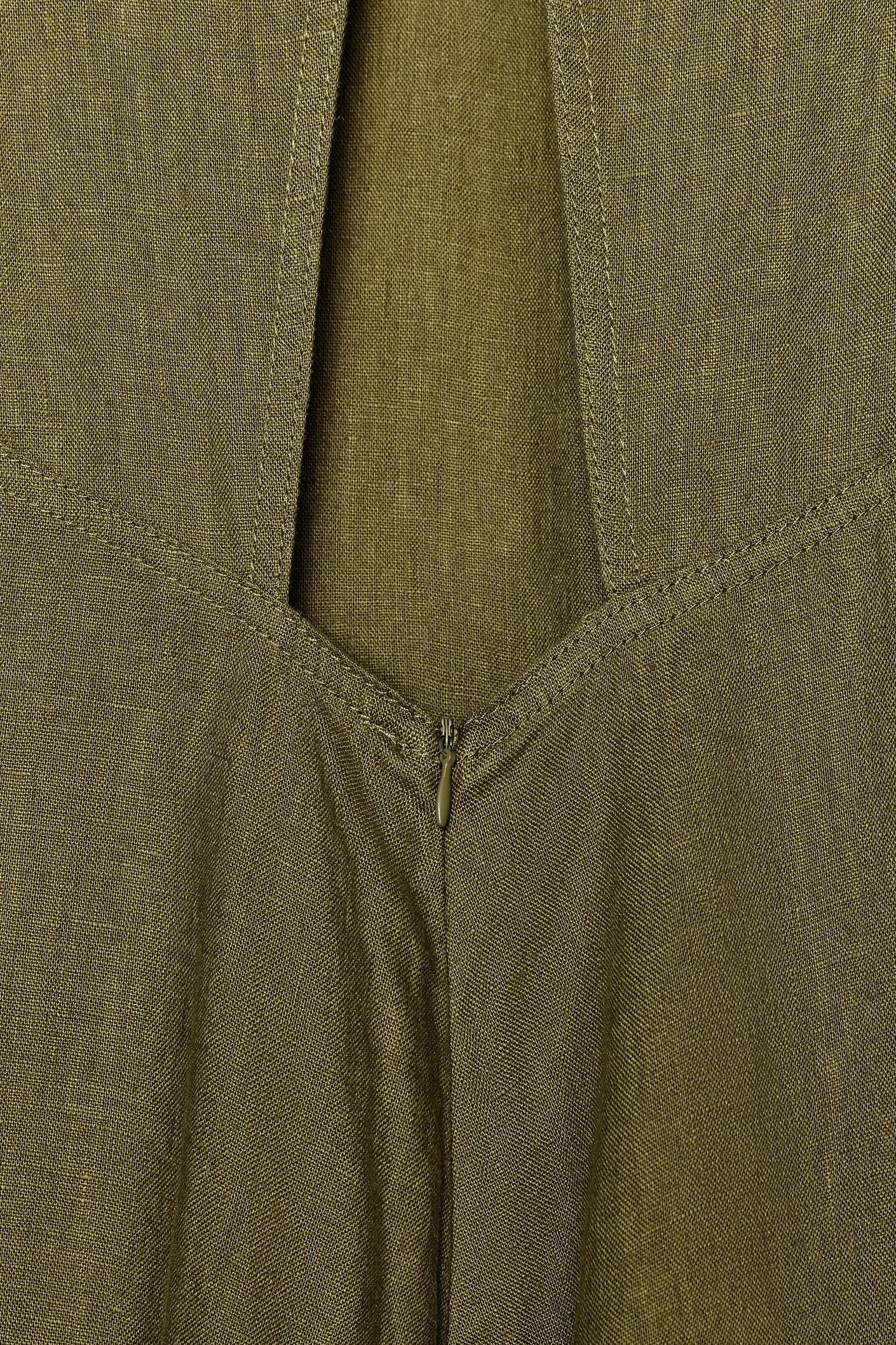 100% LINEN MIDI DRESS ZW COLLECTION Product Image