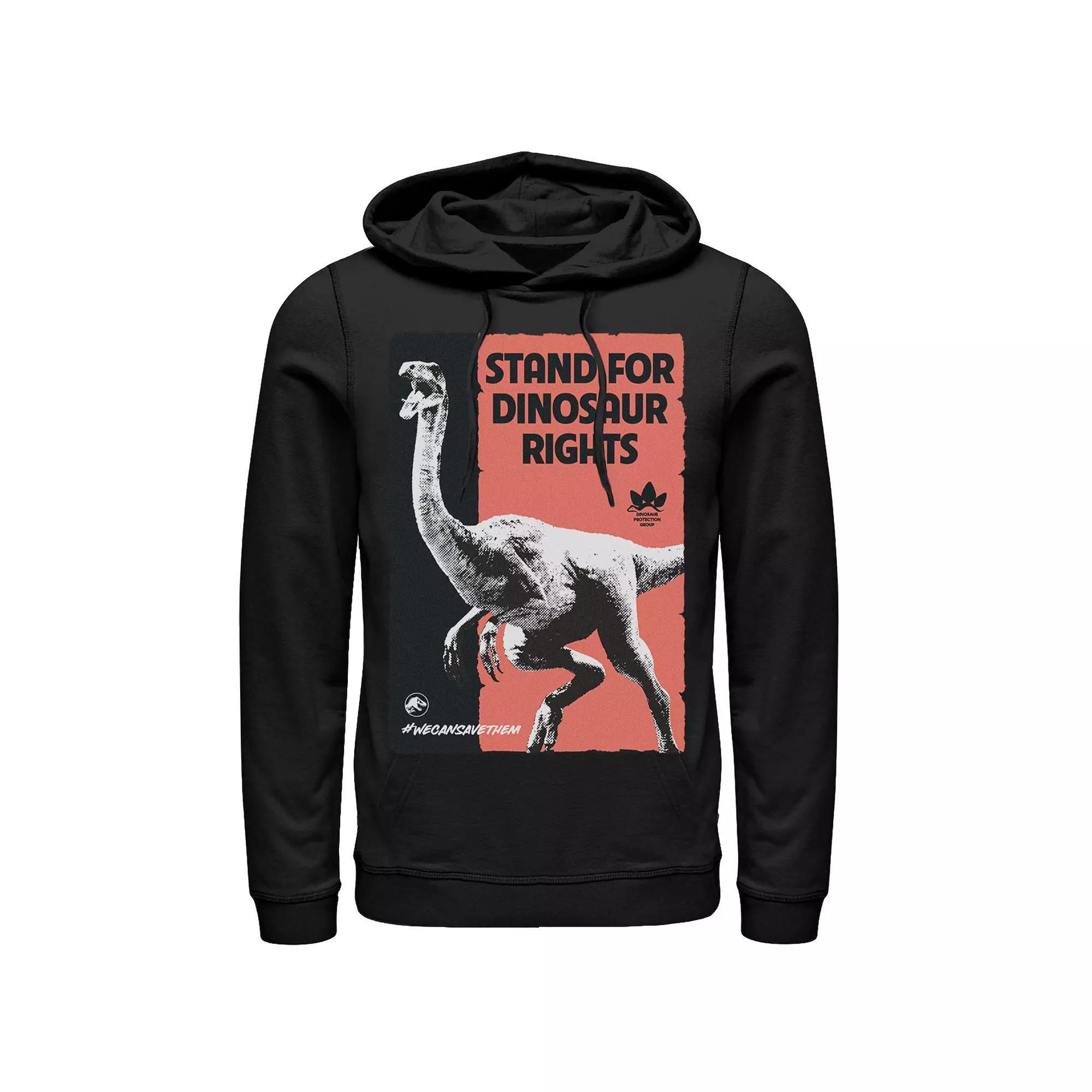 Men's Jurassic World Stand For Dinosaurs Poster Hoodie, Size: Small, Grey Heather Product Image
