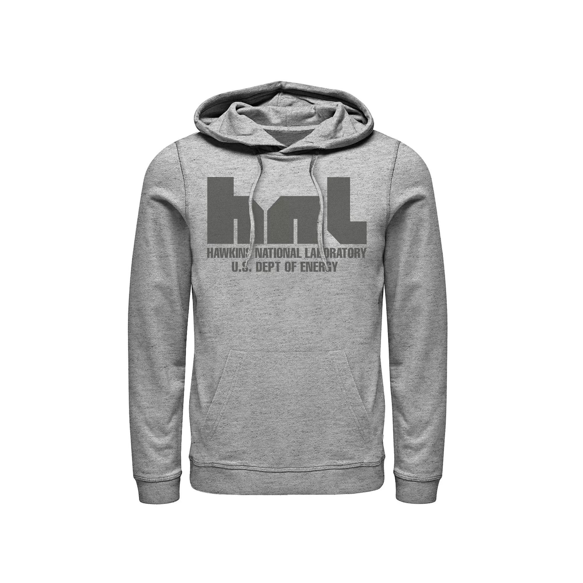 Men's Stranger Things HNL Hawkins National Laboratory Logo Hoodie, Size: XXL, Athletic Grey Product Image