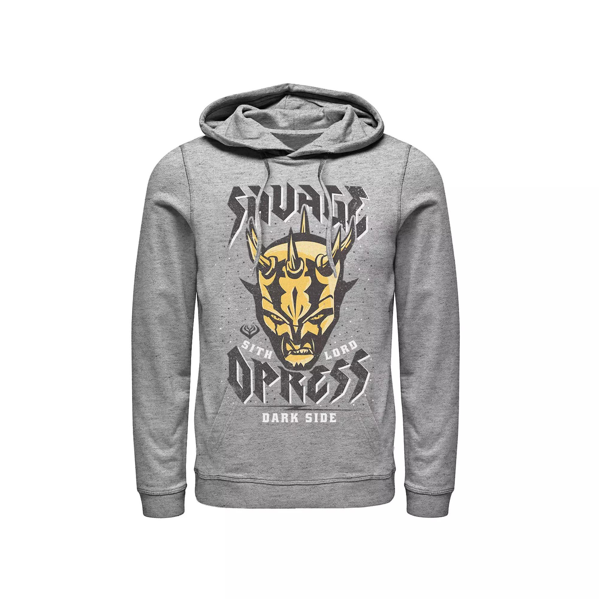 Men's Star Wars: Clone Wars Savage Opress Dark Side Portrait Hoodie, Size: Medium, Athletic Grey Product Image