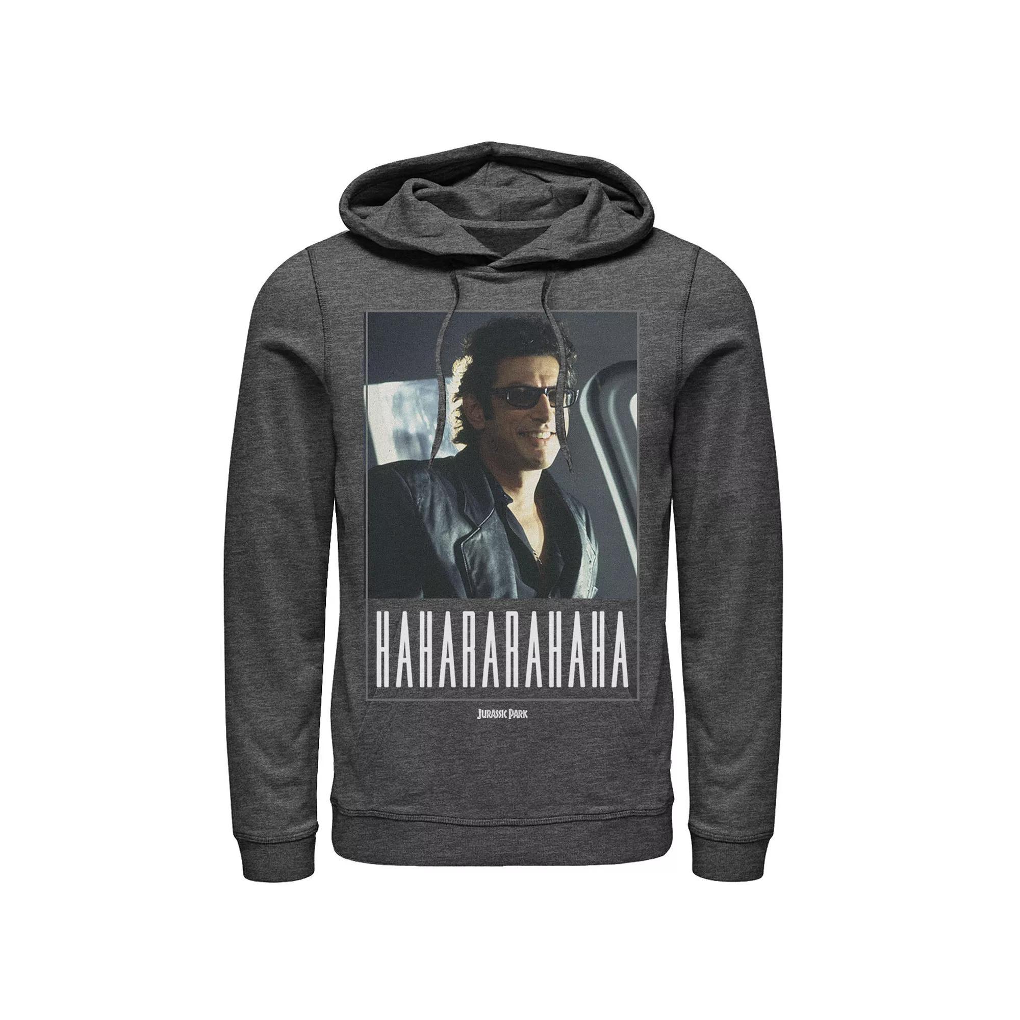 Men's Jurassic Park Ian Malcolm Hahararahaha Hoodie, Size: XXL, Blue Product Image