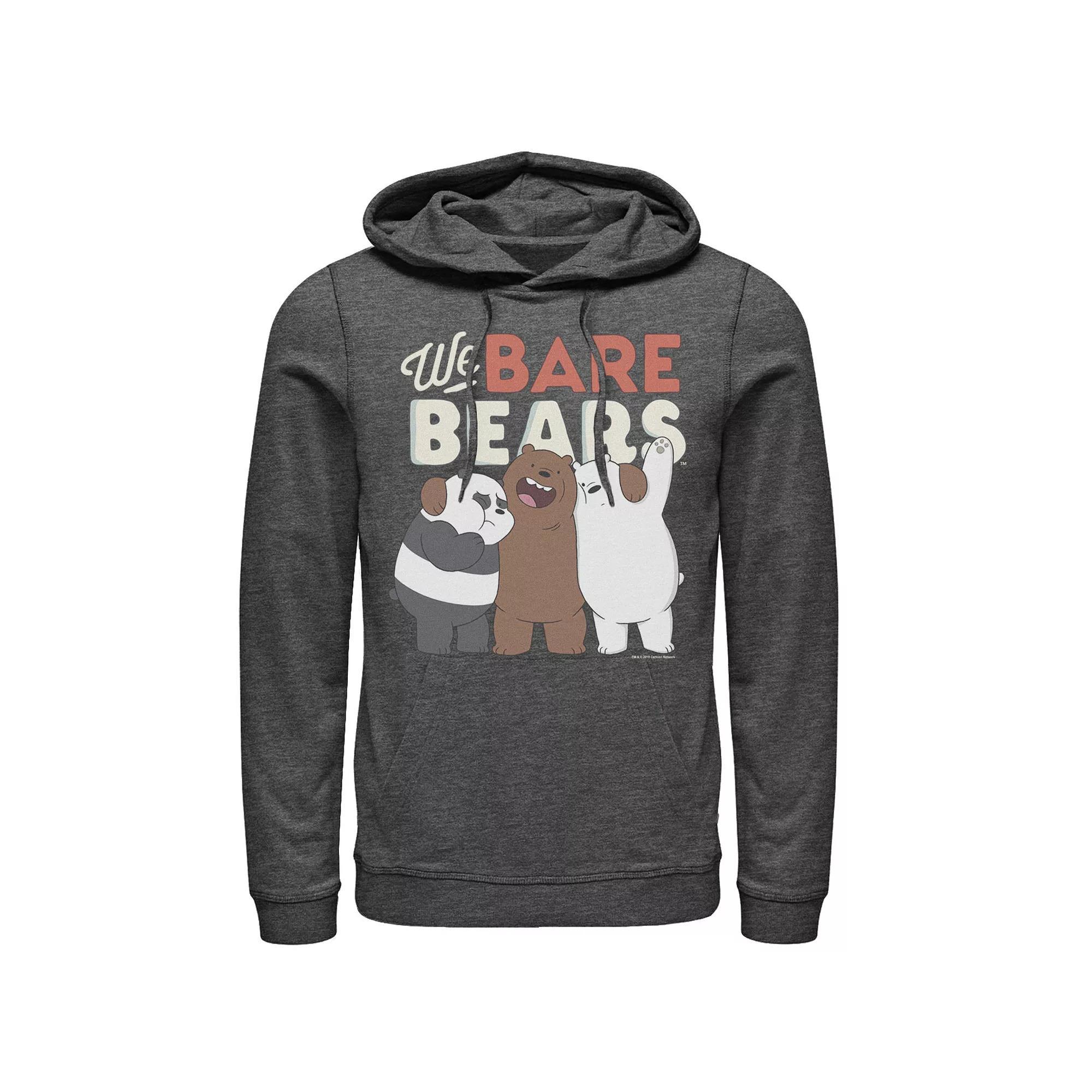 Men's Cartoon Network We Bare Bears Group Portrait Hoodie, Size: Medium, Grey Heather Product Image
