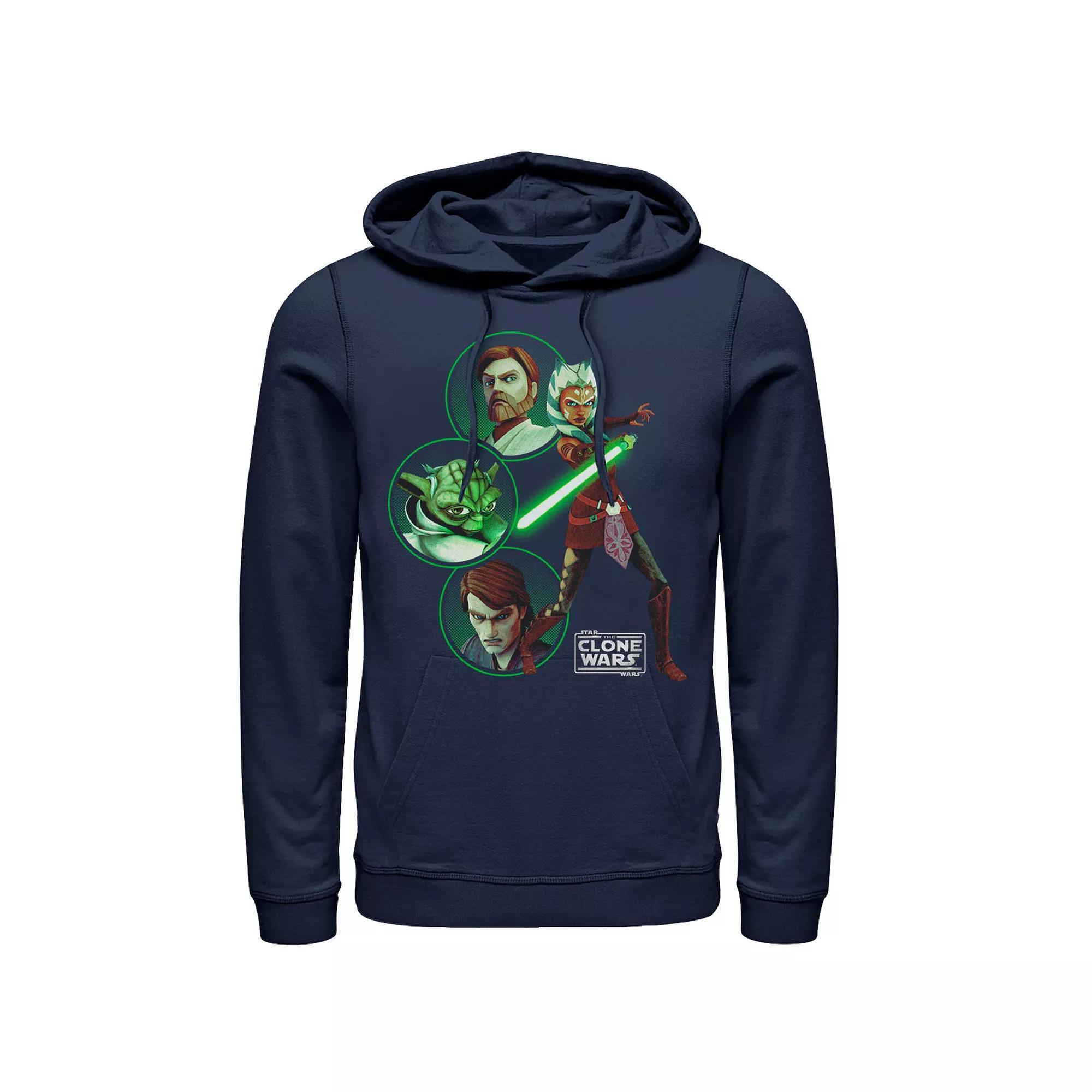 Men's Star Wars Han Sola & Princess Leia Death Star Hearts Hoodie, Size: Small, Blue Product Image