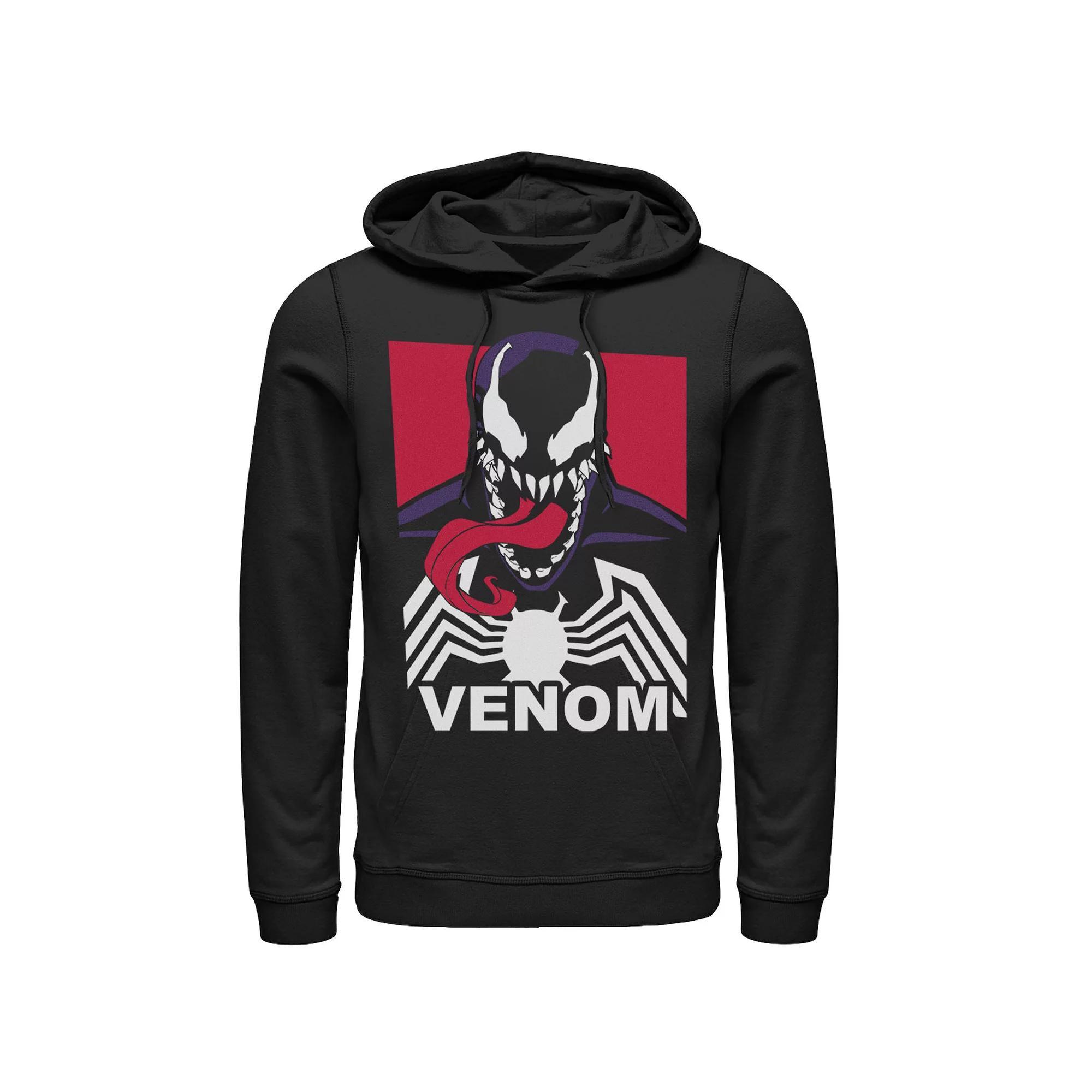 Men's Marvel Venom Tongue Out Comic Logo Hoodie, Size: Small, Black Product Image