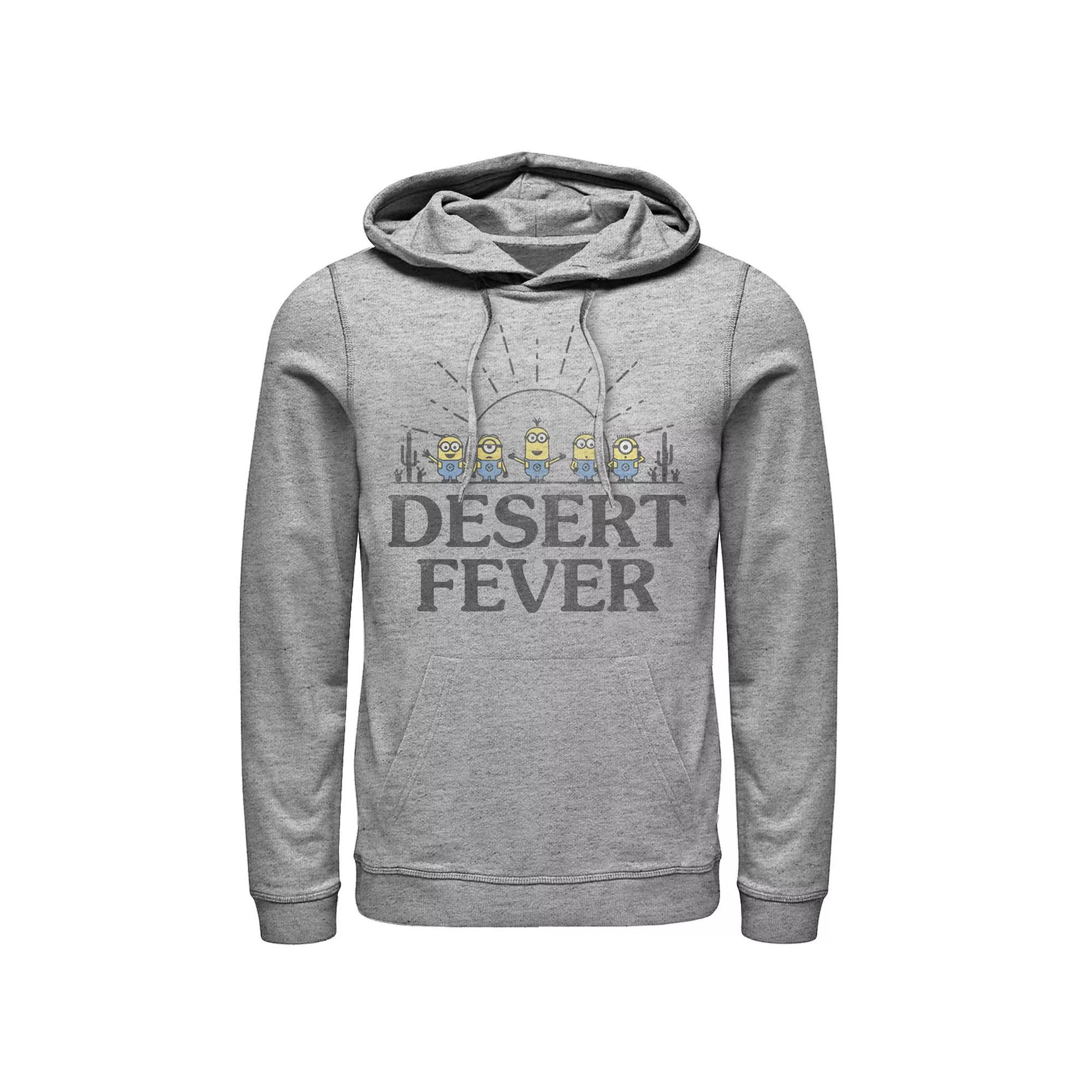 Men's Despicable Me Minions Desert Fever Pullover Hoodie, Size: Medium, Athletic Grey Product Image