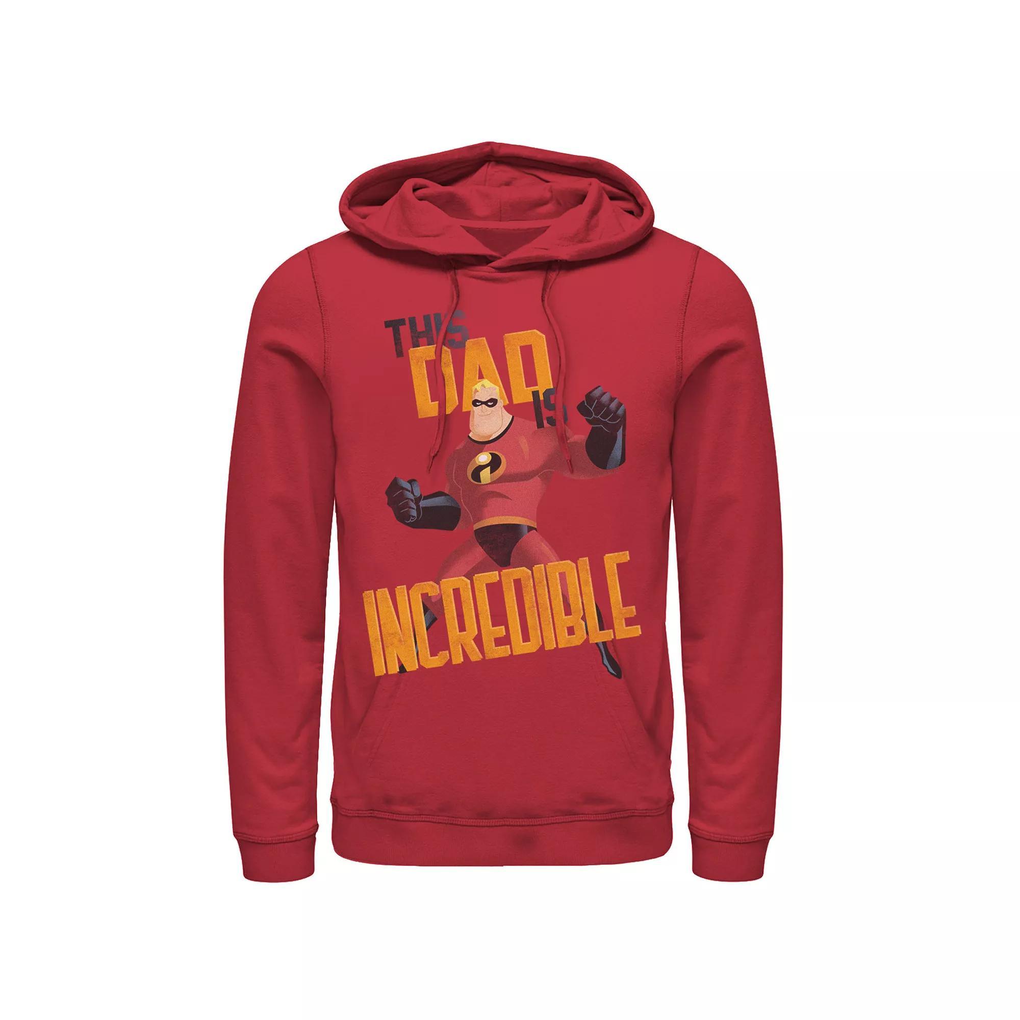 Men's Jurassic Park Dinosaur Name Types Graphic Pullover Graphic Hoodie, Size: 3XL, Red Product Image