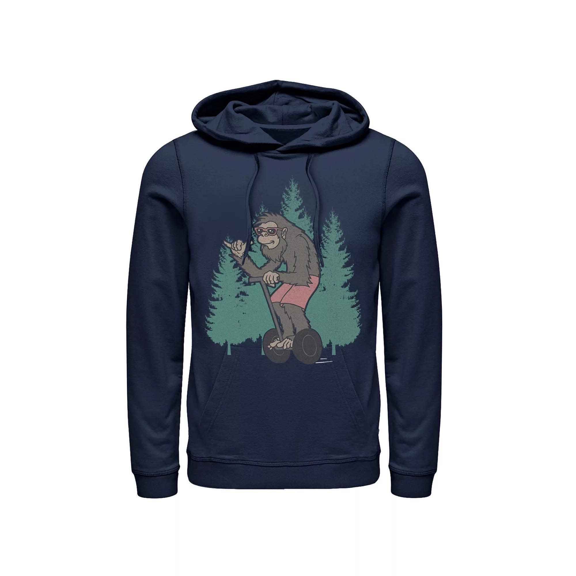 Men's Sasquatch On A Segway Sketch Hoodie, Size: XL, Blue Product Image