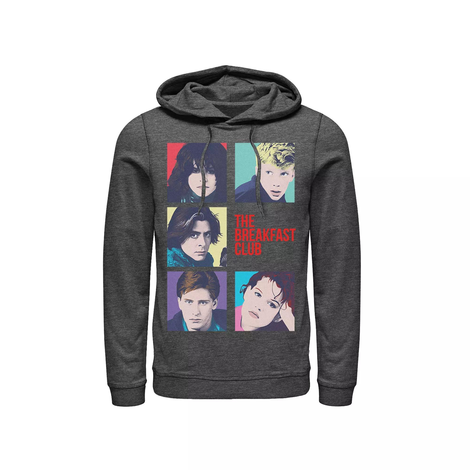 Men's Breakfast Club Group Shot Squares Hoodie, Size: Large, Grey Heather Product Image