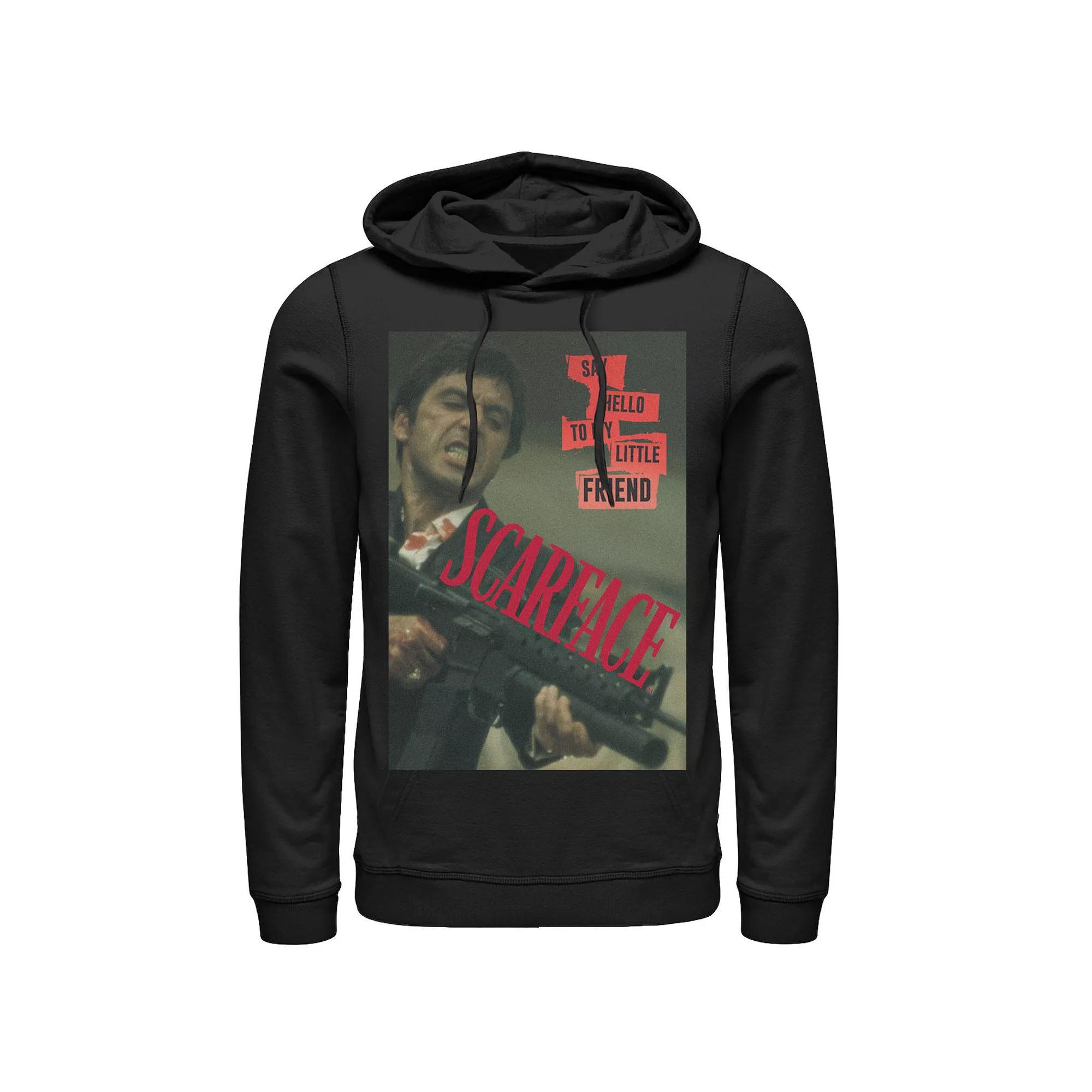Men's Scarface Say Hello To My Little Friend Photo Hoodie, Size: XL, Black Product Image