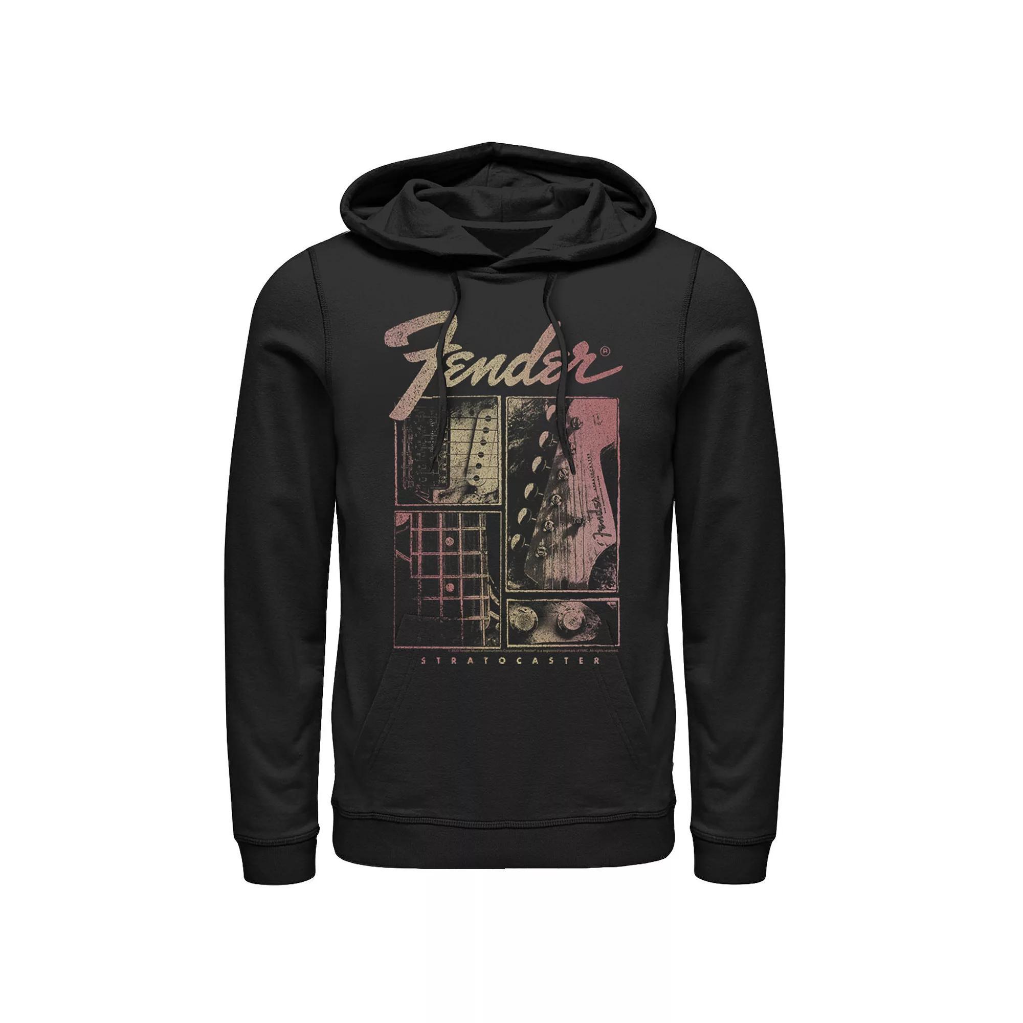 Men's Fender Stratocaster Panels Hoodie, Size: XXL, Black Product Image