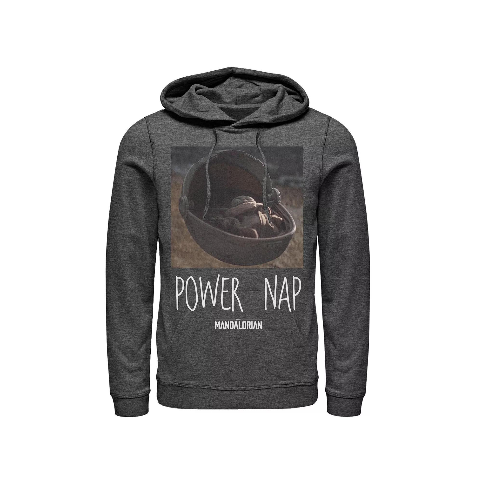 Men's Star Wars The Mandalorian The Child Power Nap Hoodie, Size: XXL, Black Product Image