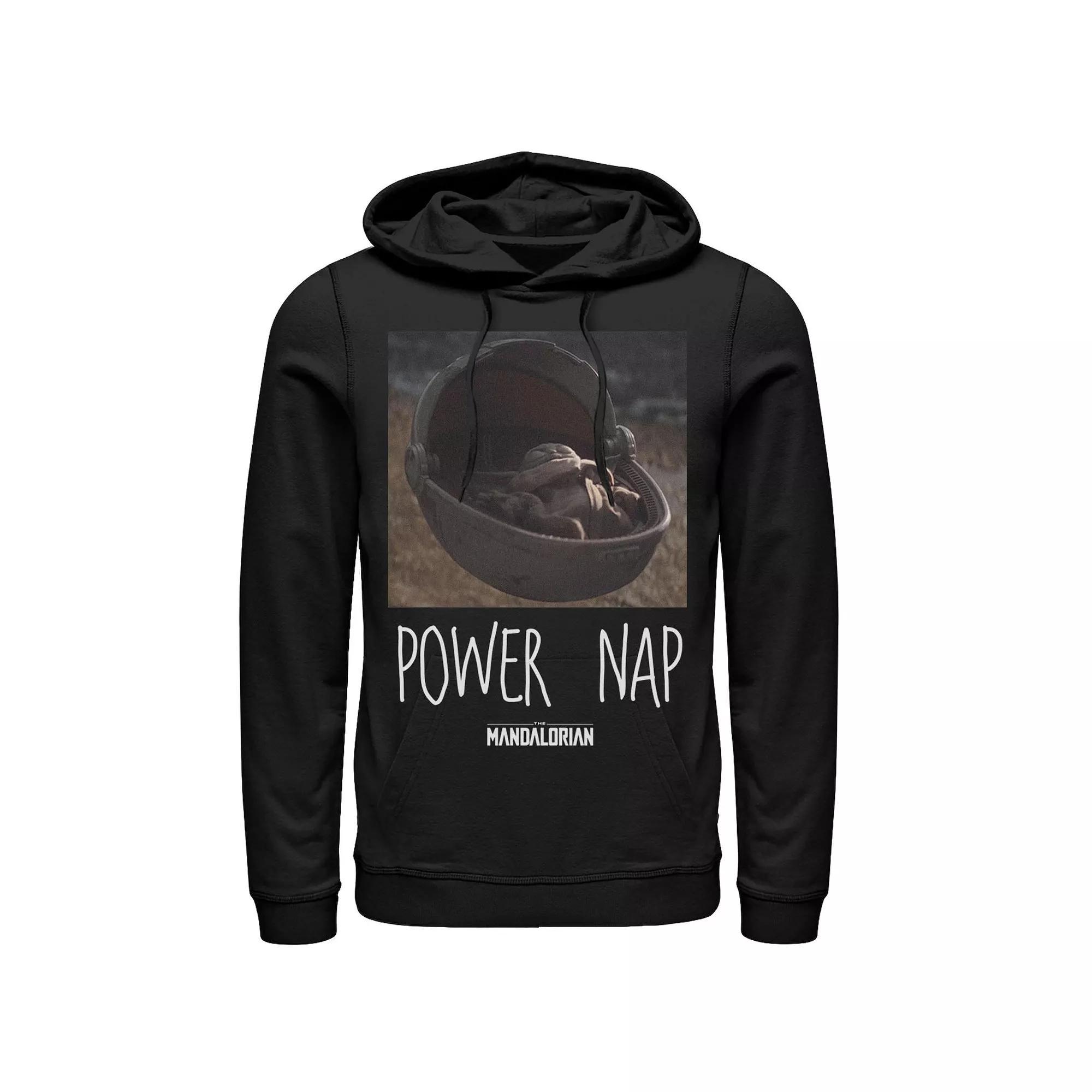Men's Star Wars The Mandalorian The Child Power Nap Hoodie, Size: XXL, Black Product Image