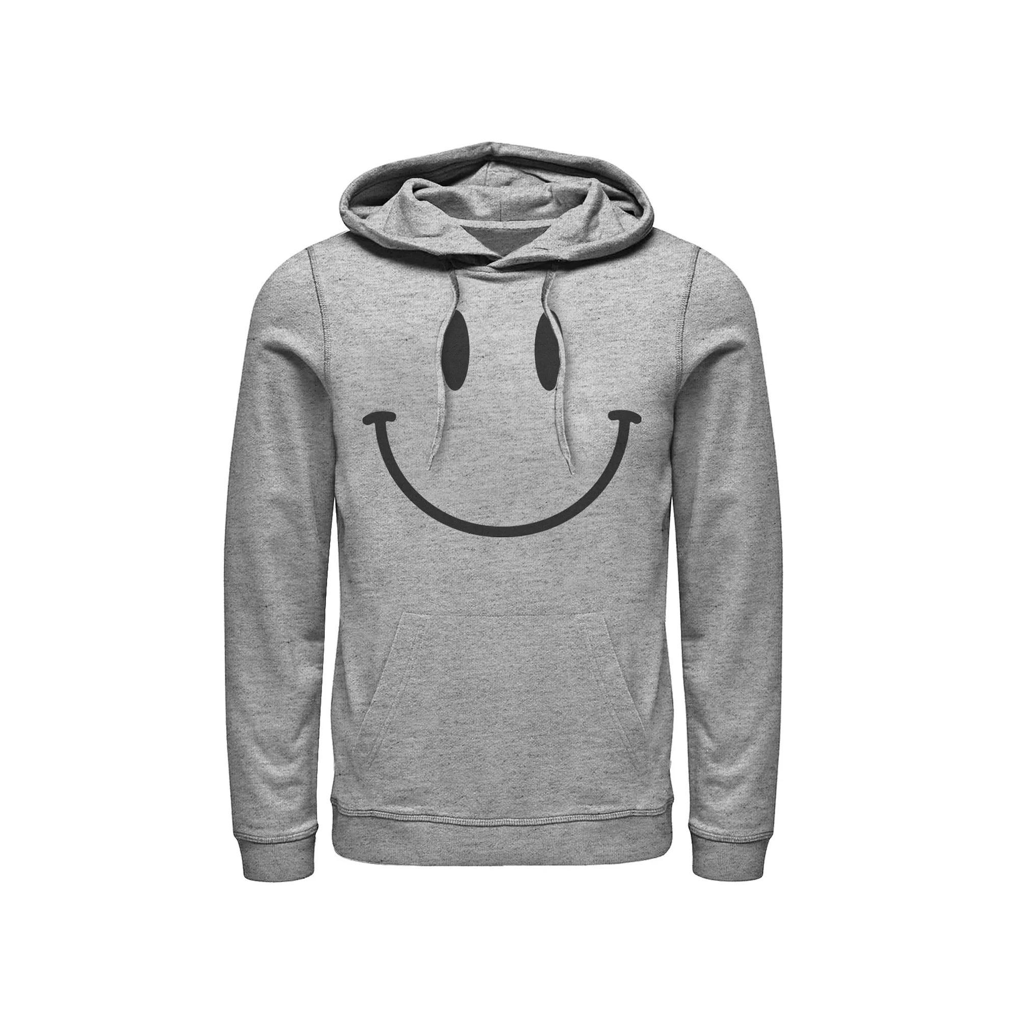 Men's Sun Smiley Face Hoodie, Size: Large, Athletic Grey Product Image