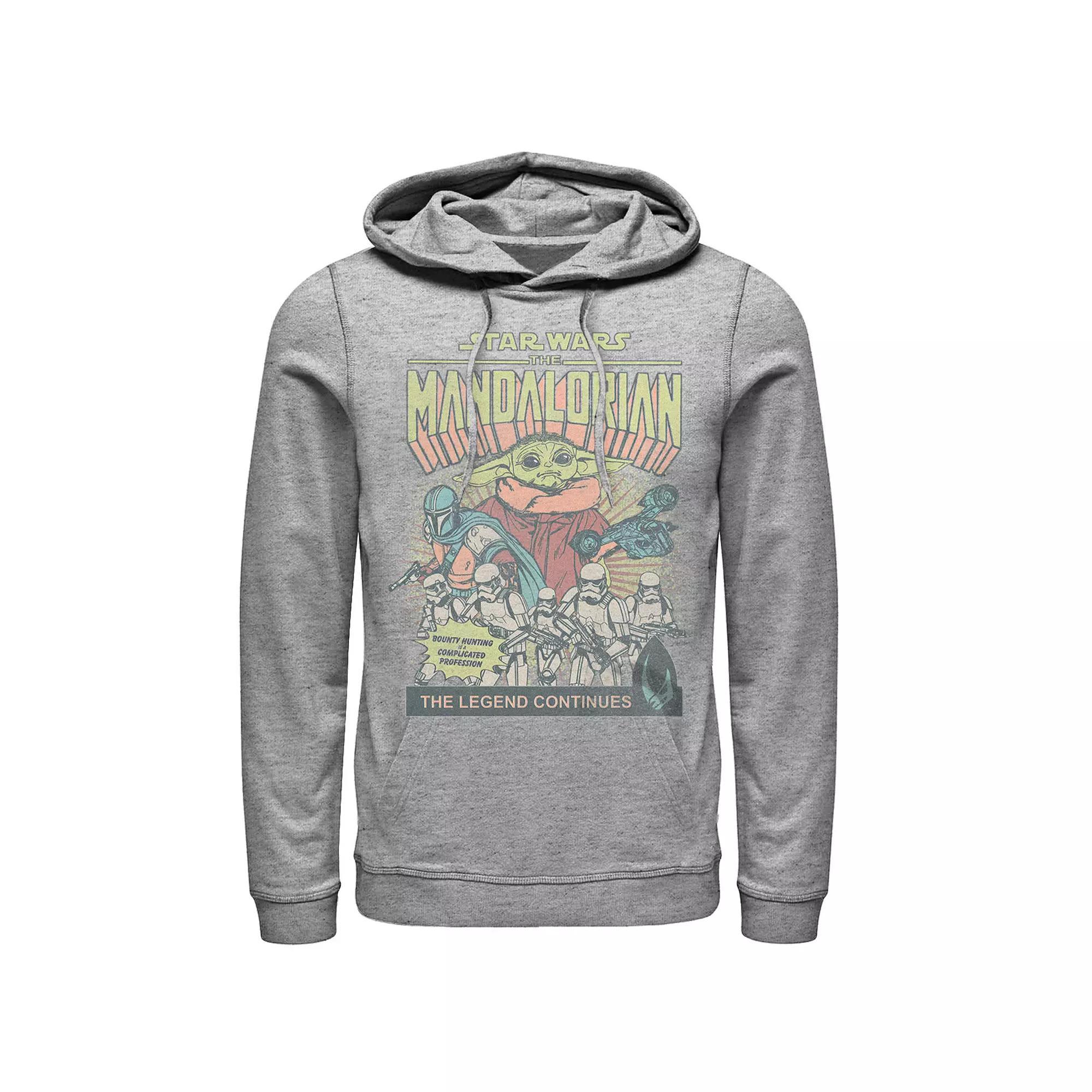Men's Marvel Ghost Rider Circle Portrait Action Shot Hoodie, Size: XXL, Athletic Grey Product Image