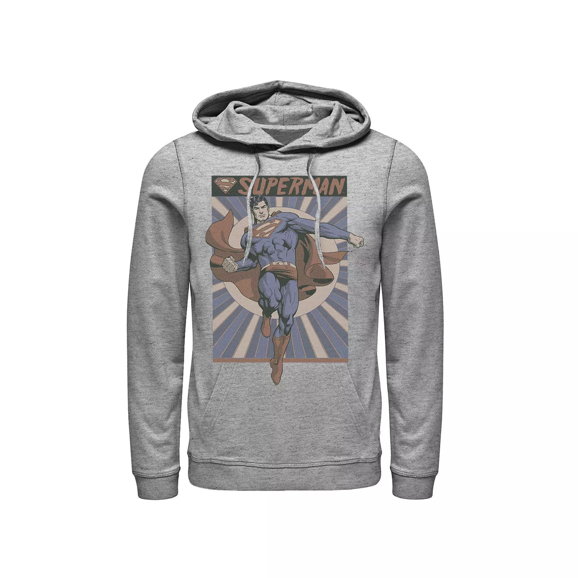 Men's DC Comics Superman Posed Pop Art Poster Hoodie, Size: Small, Blue Product Image