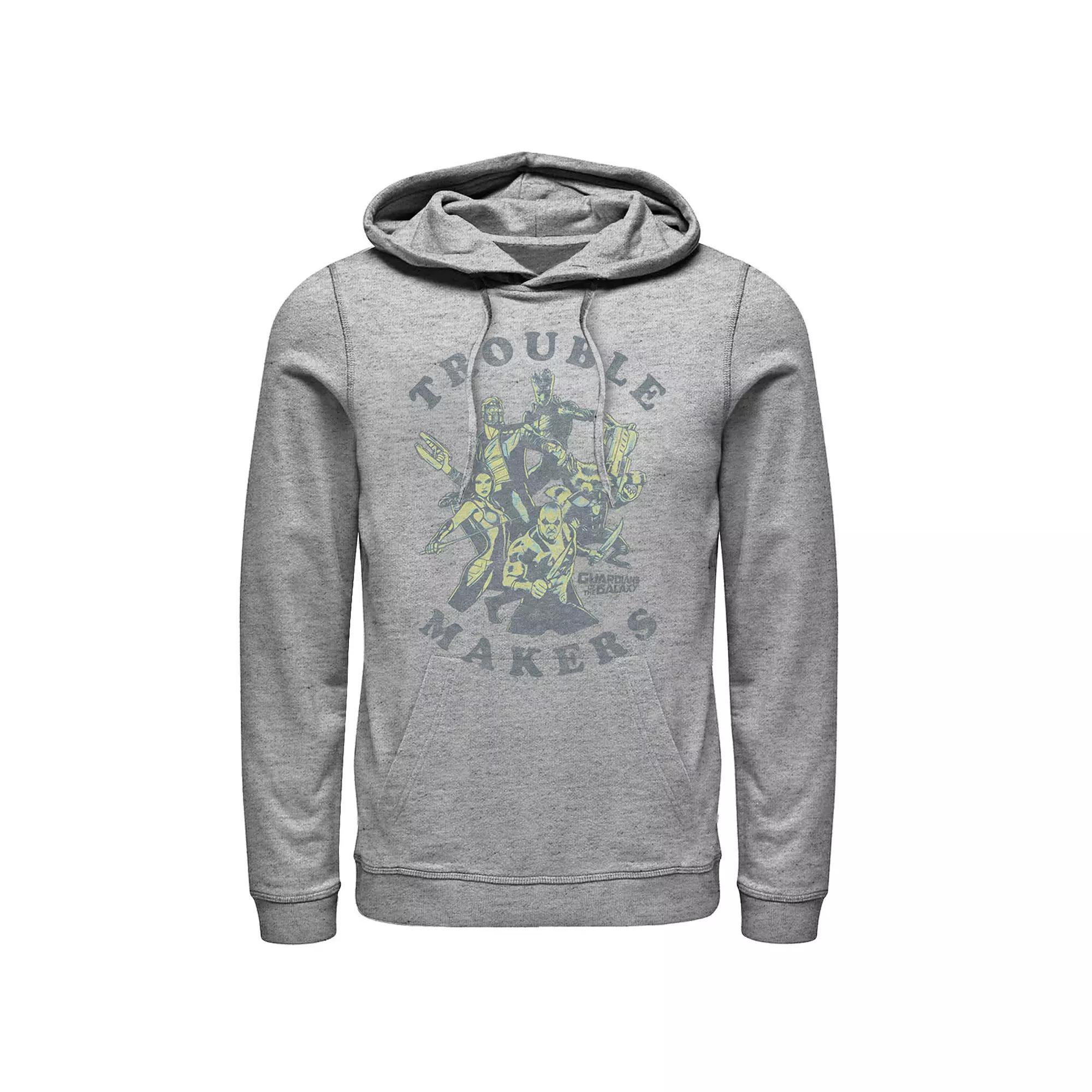 Men's Marvel Guardians Of The Galaxy Trouble Makers Hoodie, Size: Large, Athletic Grey Product Image