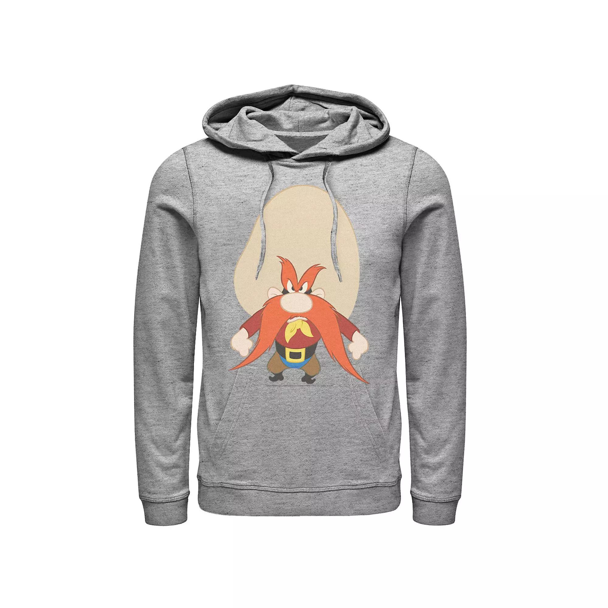 Men's Looney Tunes Yosemite Sam Angry Portrait Hoodie, Size: XXL, Athletic Grey Product Image