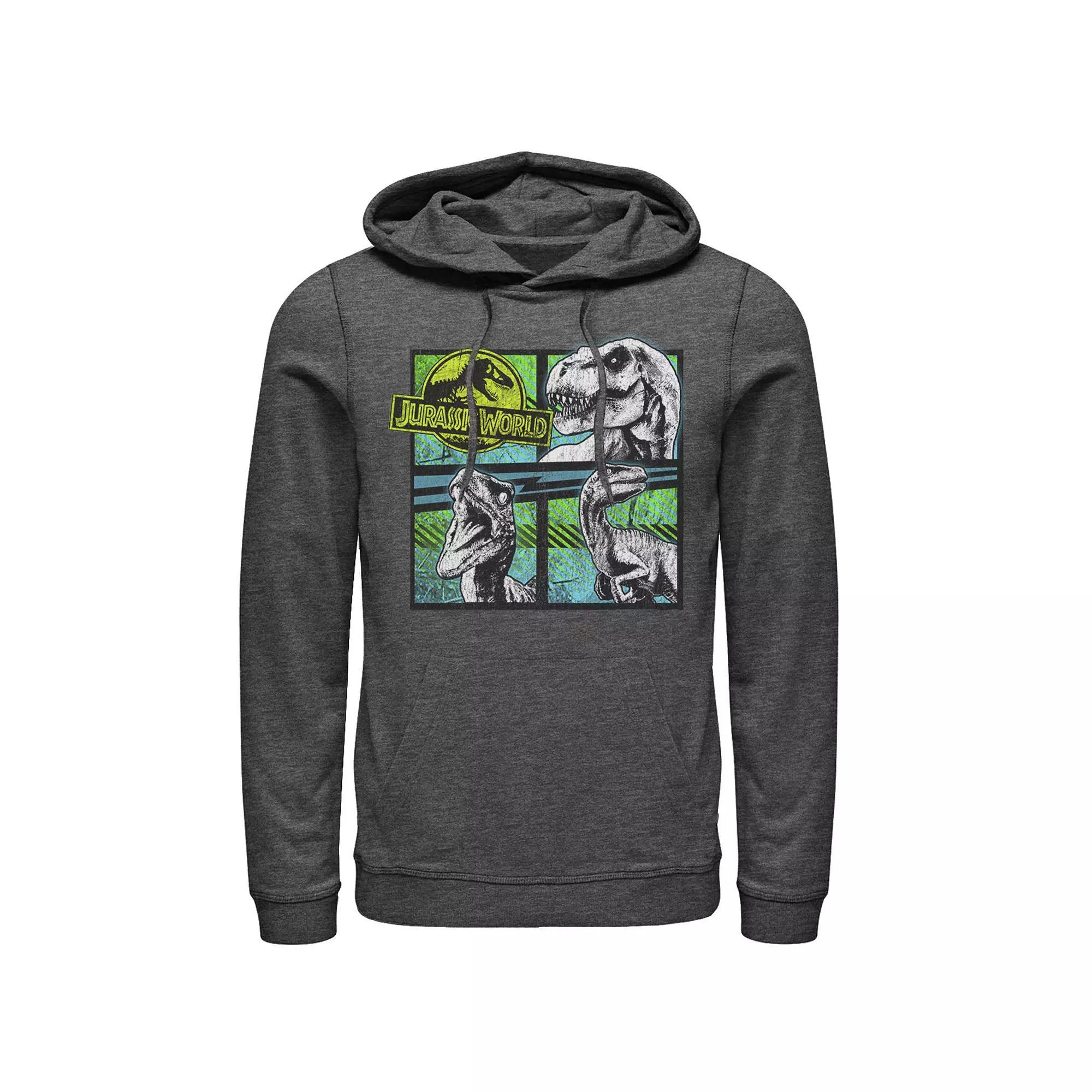 Men's DC Comics Batman Yellow Line Chest Logo Hoodie, Size: XL, Grey Heather Product Image