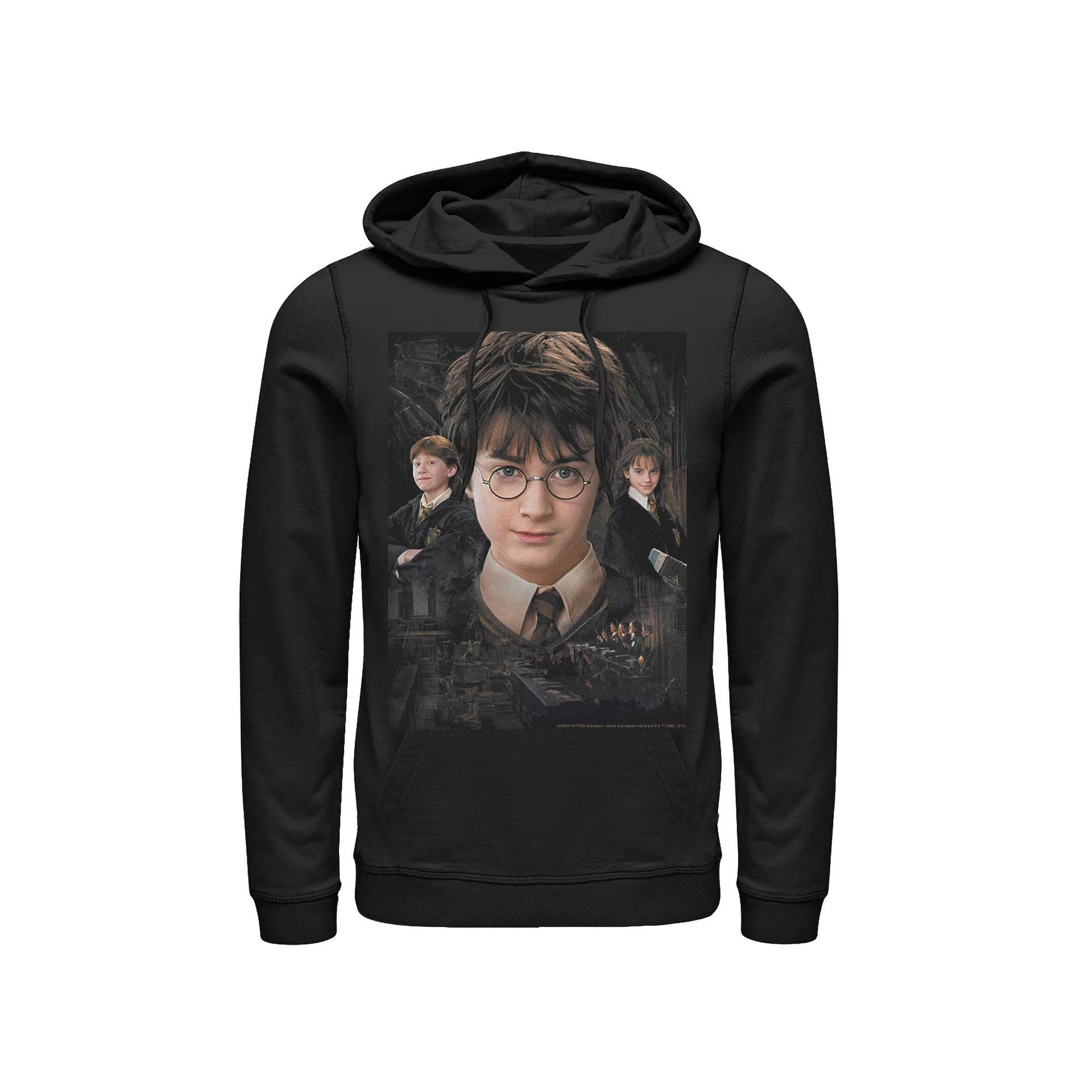 Mens Harry Potter Chamber Of Secrets Harry Ron Hermione Poster Graphic Pullover Hoodie Product Image