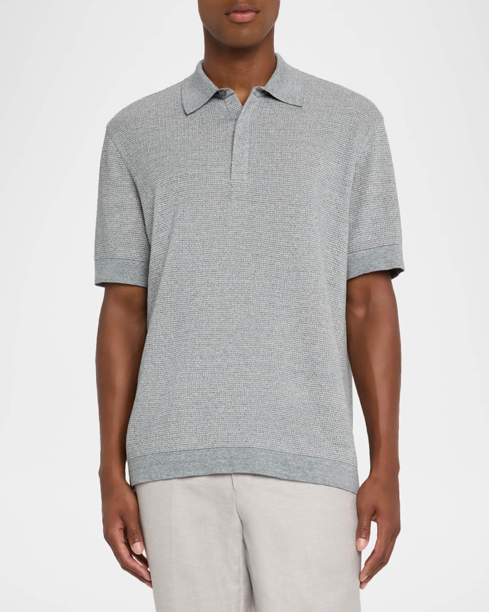 Men's Concealed-Placket Jacquard Polo Shirt Product Image