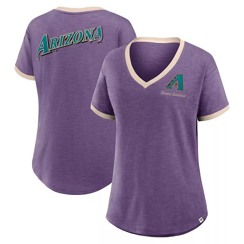 Women's Fanatics Black Colorado Rockies Binge Worthy Stadium Slub V-Neck T-Shirt, Size: XL Product Image