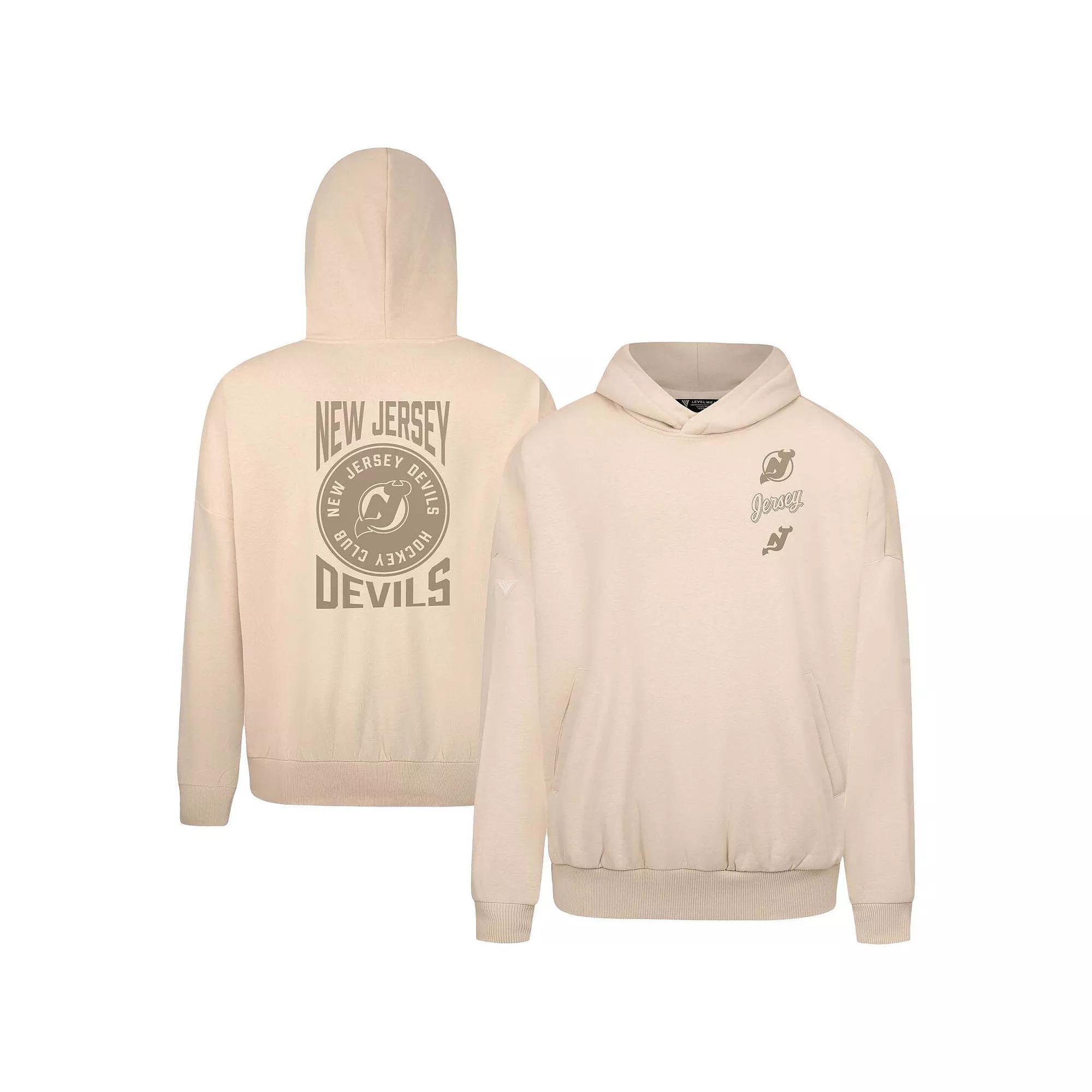 Mens Levelwear Cream New Jersey Devils Contact Stamp Pullover Hoodie Product Image