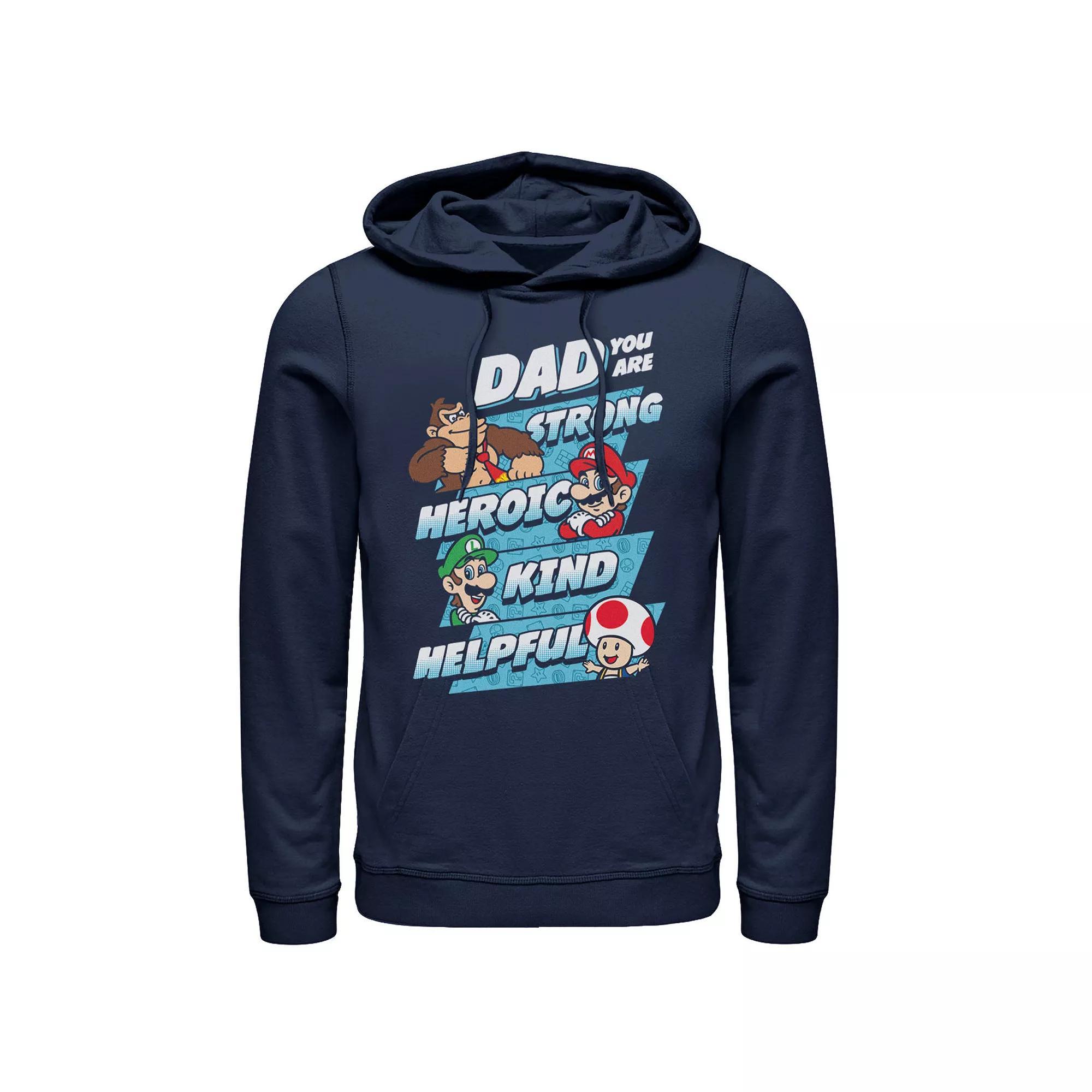 Men's Nintendo Super Mario Dad You Are Hoodie, Size: Small, Blue Product Image