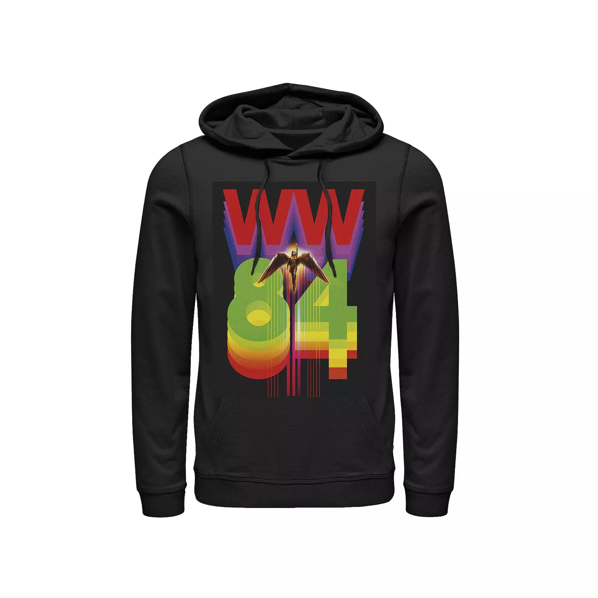 Men's DC Comics Wonder Woman 84 Rainbow Logo Hoodie, Size: XL, Black Product Image